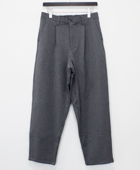 VISLYカシミヤタッチワンタックワイドパンツ / グレー[65512]