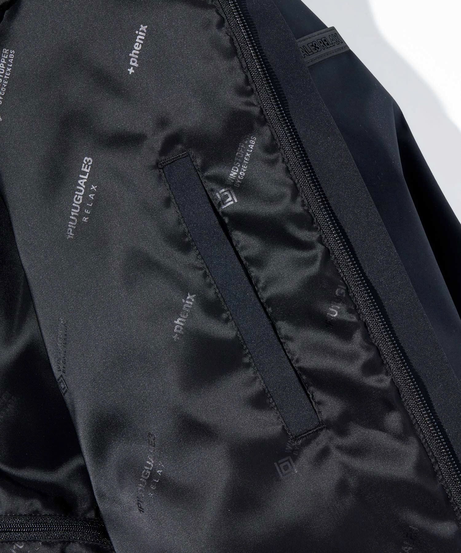☆先行予約☆1PIU1UGUALE3 RELAX × +phenix / トランスフォームマウンテンパーカー WINDSTOPPER プロダクト by GORE-TEX LABS /ウィンドストッパー / ゴアテックス  / ブラック【USO-26130】