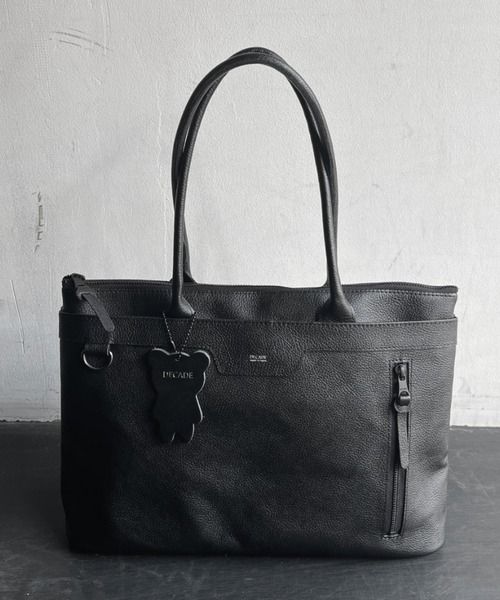 ウォータープルーフレザービジトートバッグ / Water Proof Cow Lether Tote Bag / B-BK [DCD-01511]