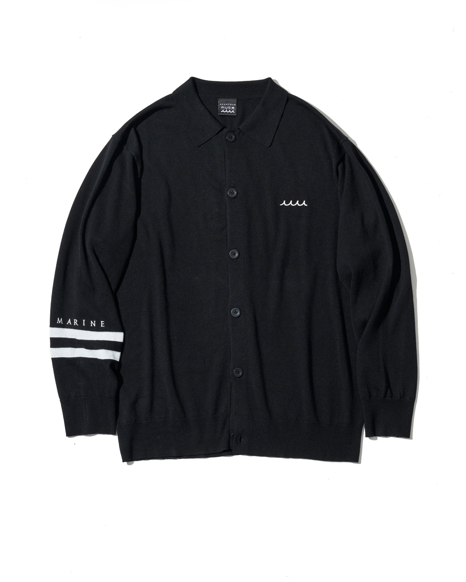 ☆先行予約☆muta MARINE × ACANTHUS  / ニットカーディガン / muta knit cardigan / BLACK【MA2725】