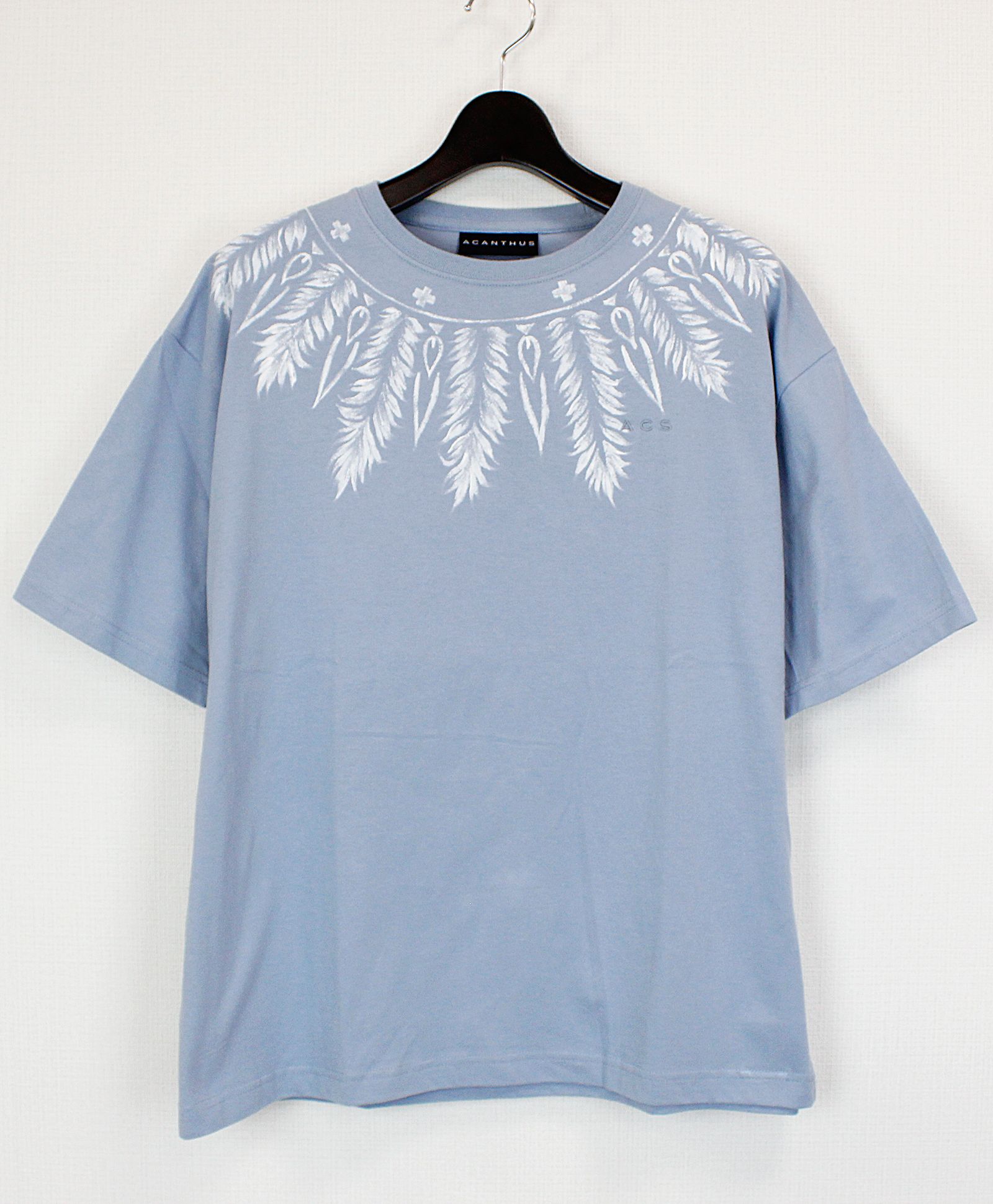 フェザーペイント Tシャツ / Feather Paint Loose Tee / ACID BLUE