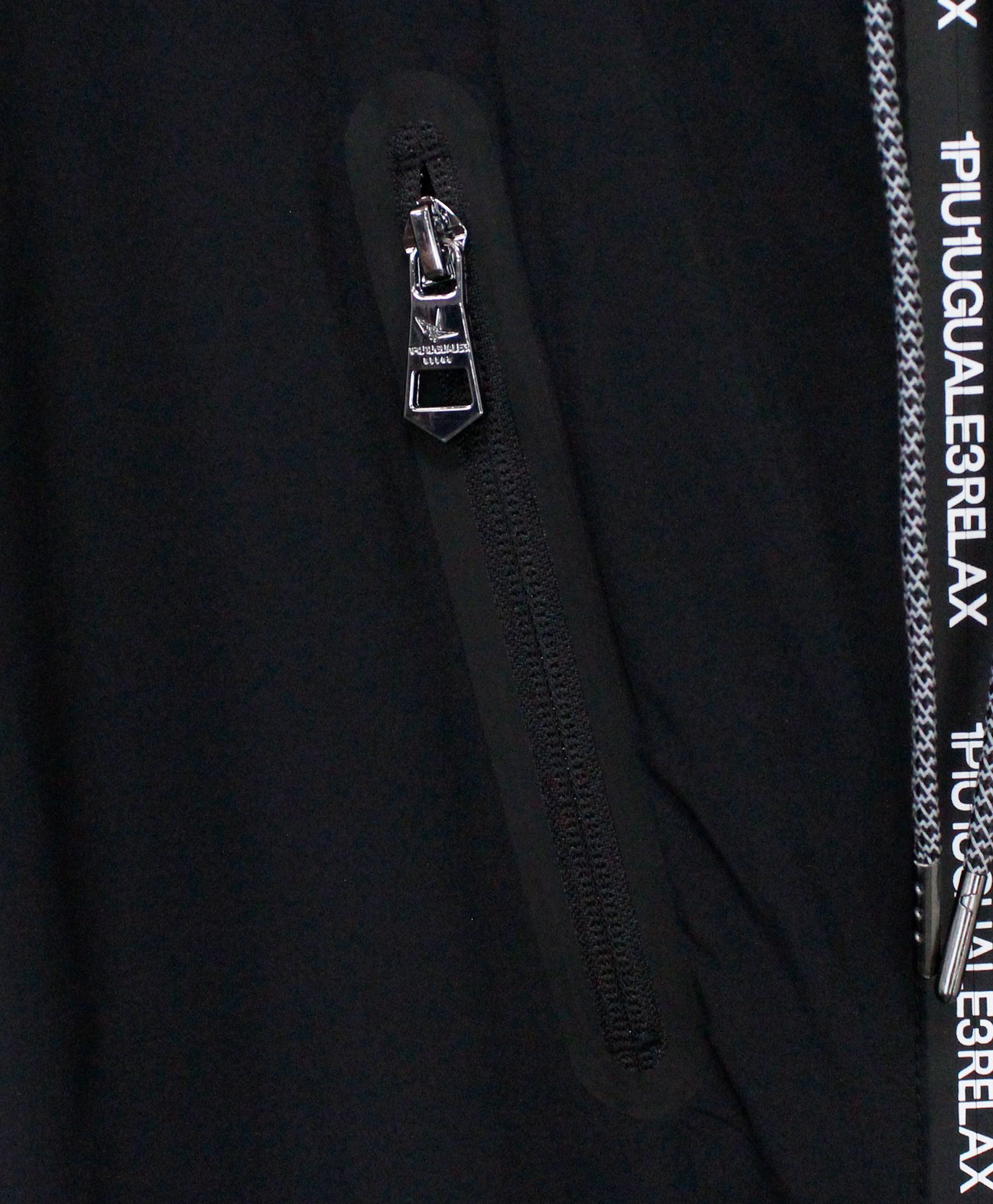 バイカラーランニングパーカー / ブラック【USO-26034】