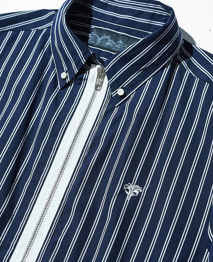 Remake Zip Shirt / リメイク ジップ B.D シャツ / NAVY【SH2464】