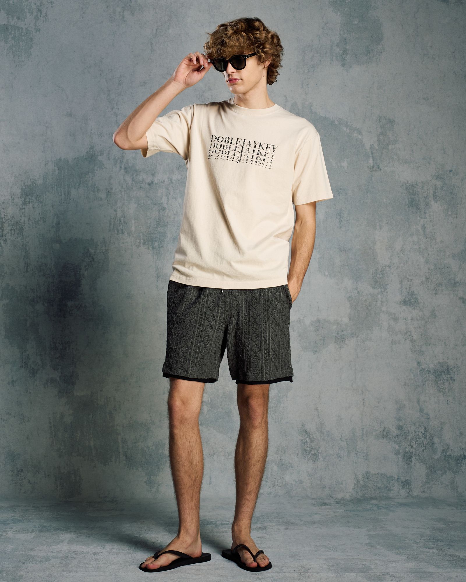 ☆先行予約☆ ジャガードサマーニットショーツ /  jacquard summer knit shorts / BLACK [5401 kc01i]