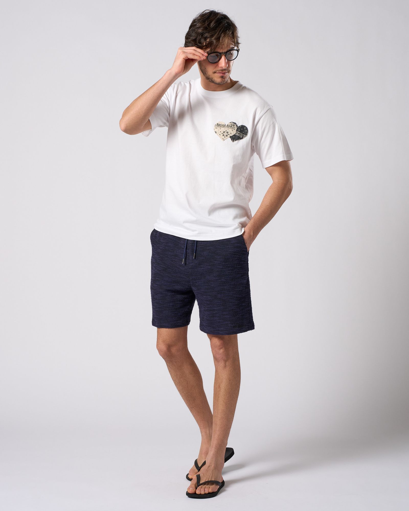 ☆先行予約☆ muta × wjk  / ニットジャガード リラックスショーツ / knit jacquard relax shorts / NAVY [502 mw02i]