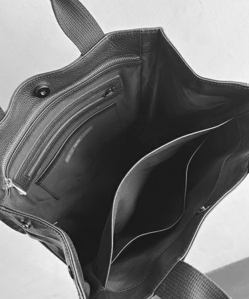 ウォータープルーフレザーミドルトートバッグ / Water Proof Cow Lether Middle Tote Bag / BLACK [DCD-01320]