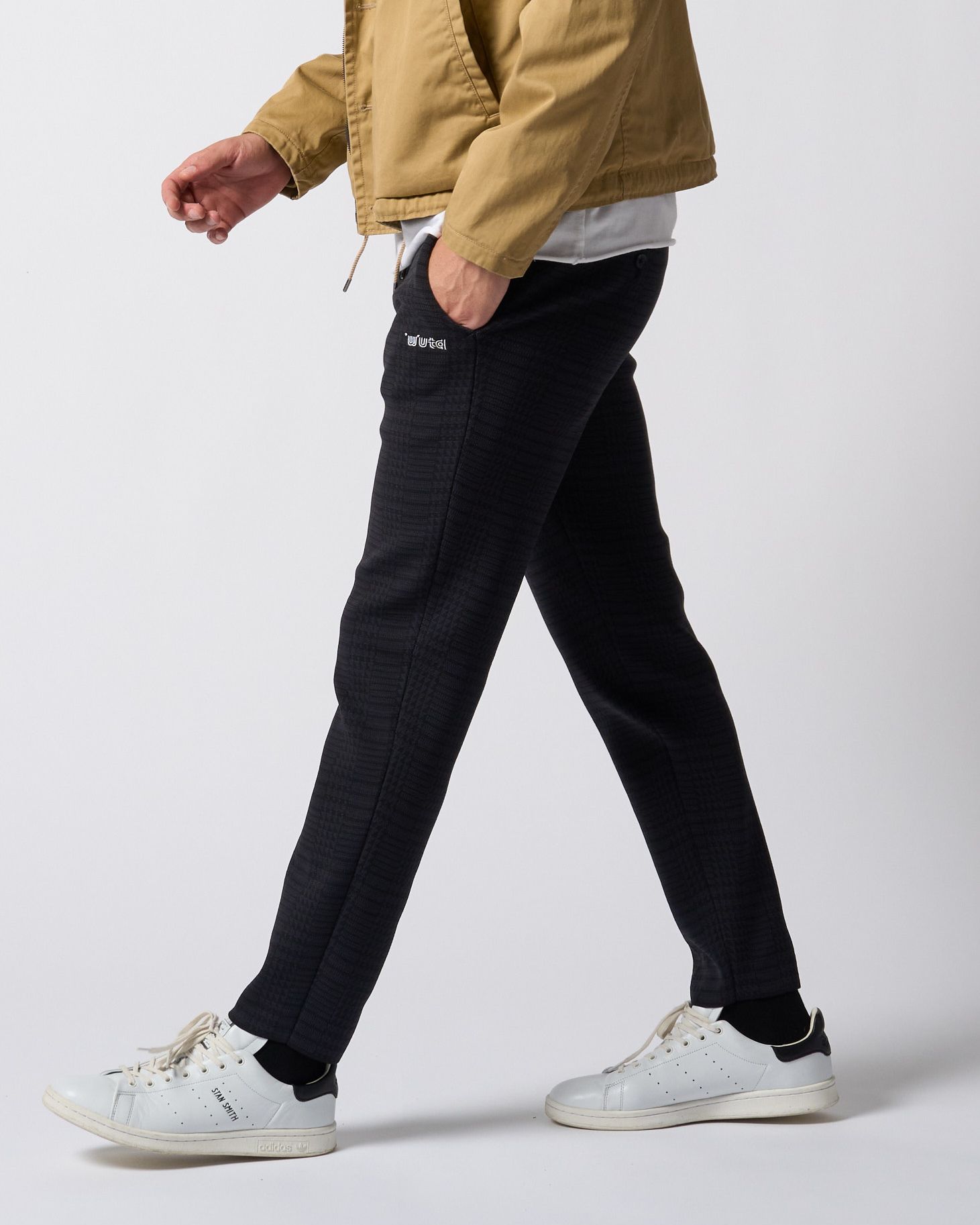 ☆先行予約☆ muta × wjk  / ニットイージースラックス / function knit easy slacks(jacquard check) / BLACK CHECK [504 mw08j]