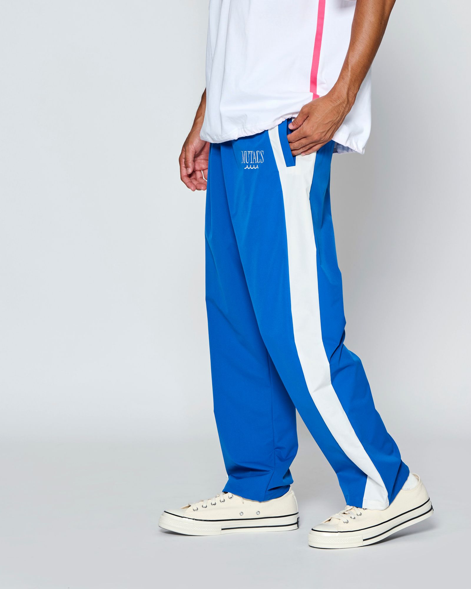☆先行予約☆muta MARINE × ACANTHUS  / サイドライントラックパンツ /  Side Line Track Pants / BLUE【MA2705】