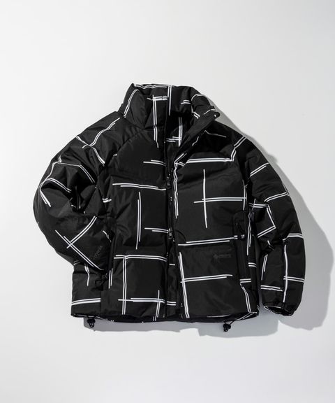 ☆先行予約☆1PIU1UGUALE3 RELAX × +phenix / スタンドカラーショートダウンジャケット WINDSTOPPER プロダクト by GORE-TEX LABS / ウィンドストッパー / ゴアテックス  / ブラック×ホワイト【USO-26132】