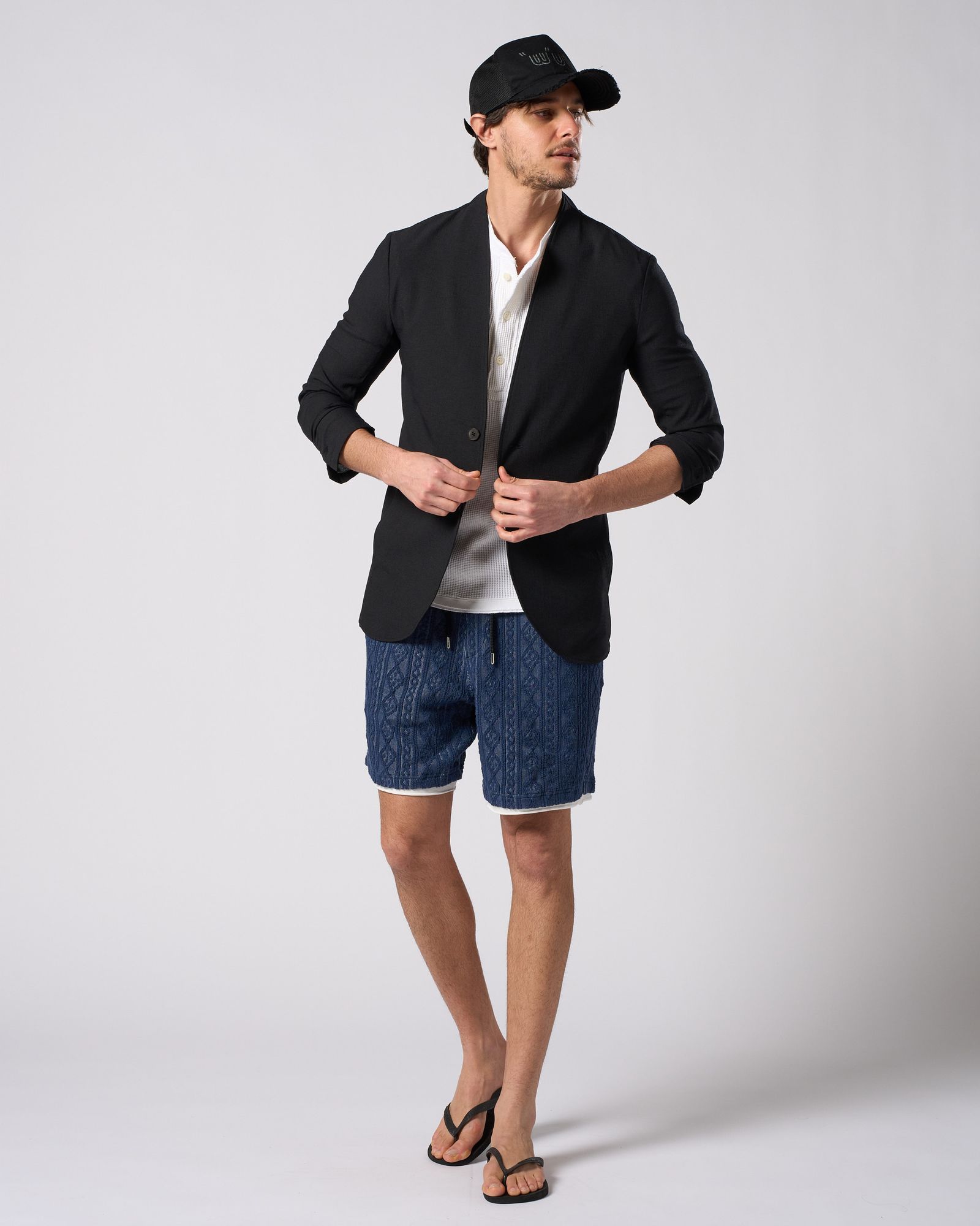 ☆先行予約☆ ワッフルヘンリーネック S/S  カットソー /  waffle henley S/S / WHITE[7131 wf19i]