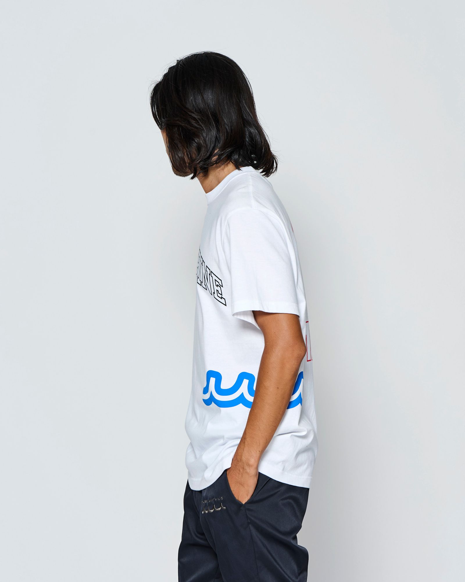 ☆先行予約☆muta MARINE × ACANTHUS  / マルチプリントTシャツ /  Multi Print Tee / WHITE【MA2715】