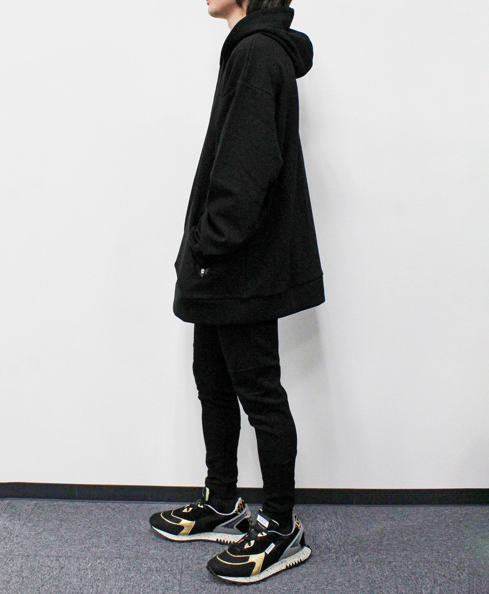 止水ジップスキニーパンツ / ブラック【120027】