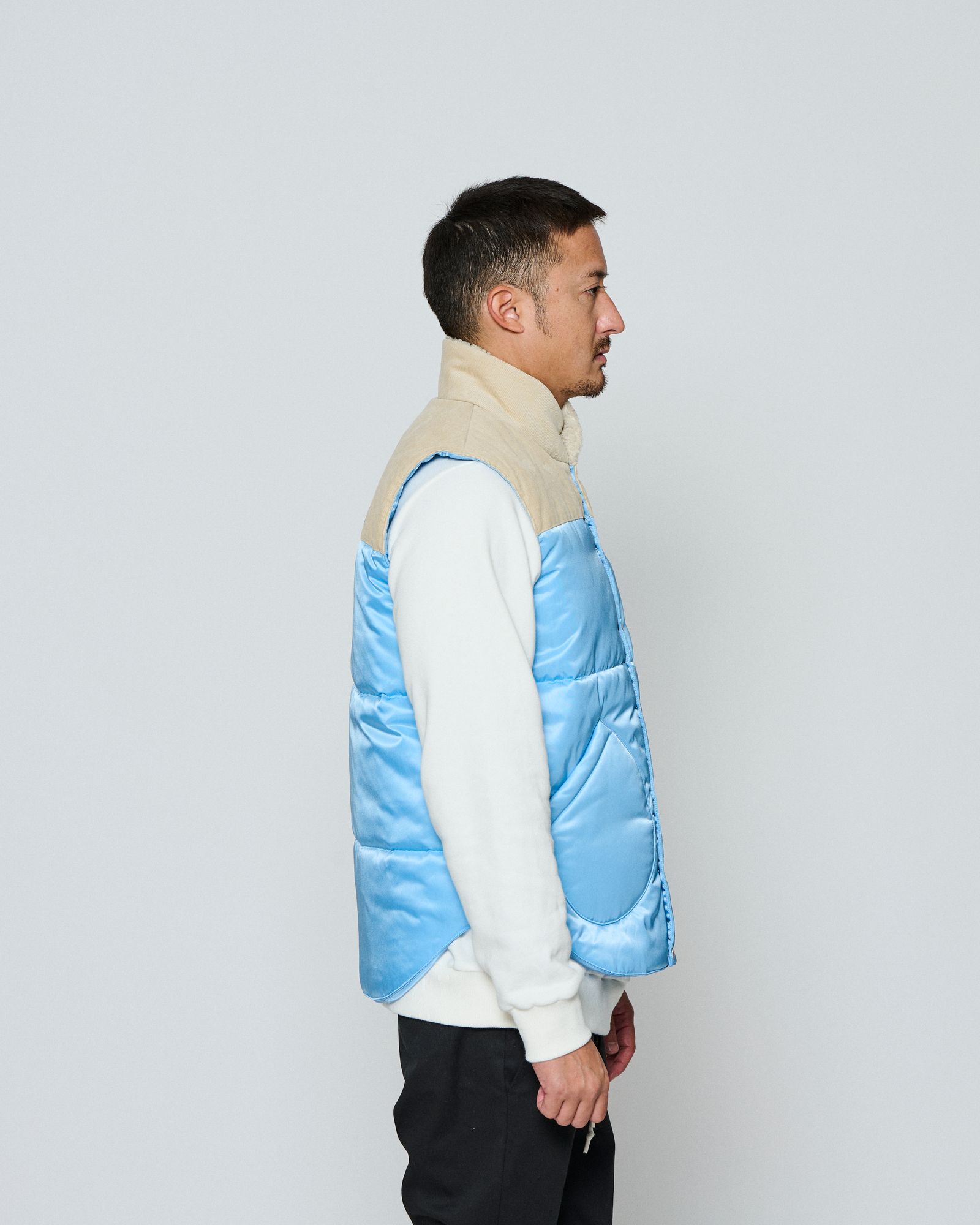 ☆先行予約☆ muta MARINE × ACANTHUS / シンサレートマウンテンベスト / Thinsulate Mountain Vest / BLUE 【MA2667】