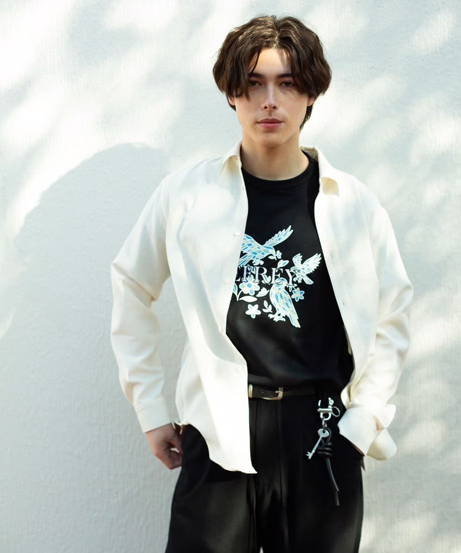 刺繍×Print T-shirt / BLACK [BEF01-HST]