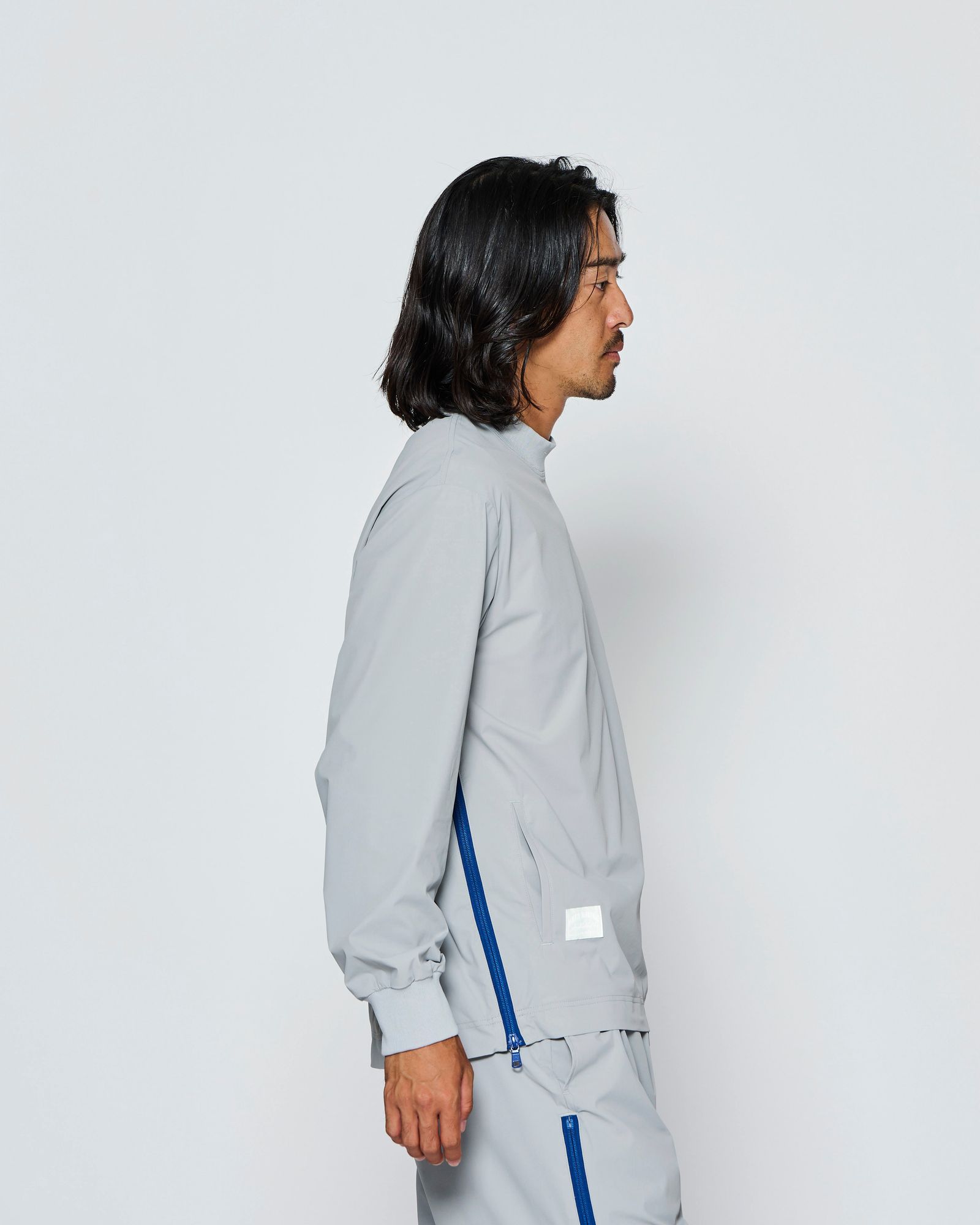 ☆先行予約☆muta MARINE × ACANTHUS  / サイドジップ長袖モックネックTシャツ /  Side Zip L/S Mock Top / GREY【MA2706】