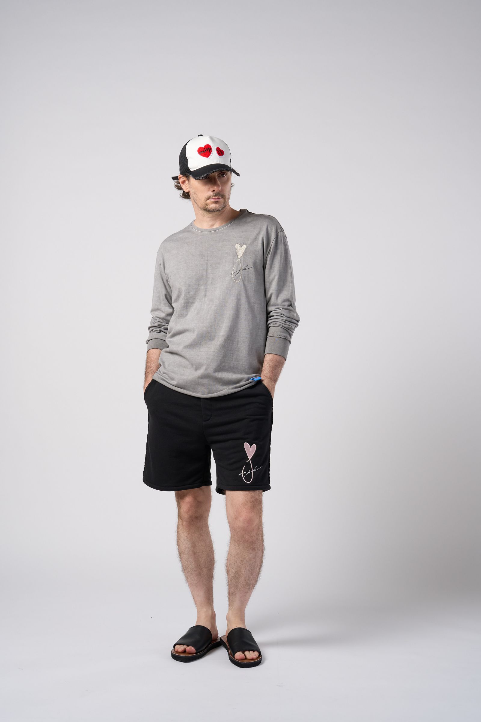 ☆先行予約☆Maison Honoré Paris× wjk  / ハートフィッシュ カットオフ 長袖Tシャツ / heart fish cut-off L/S / l.gray×silver【711 hw01k】