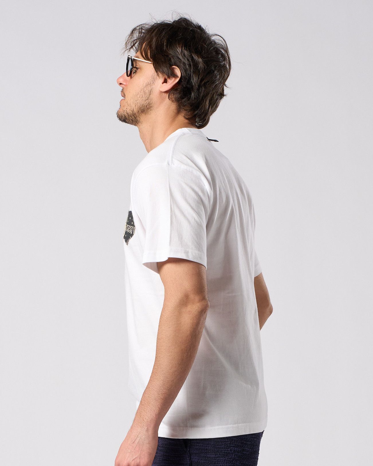 ☆先行予約☆ バンダナ パネル TハートTシャツ / bandana panel heart T / WHITE x BLACK [7402 cj51i]