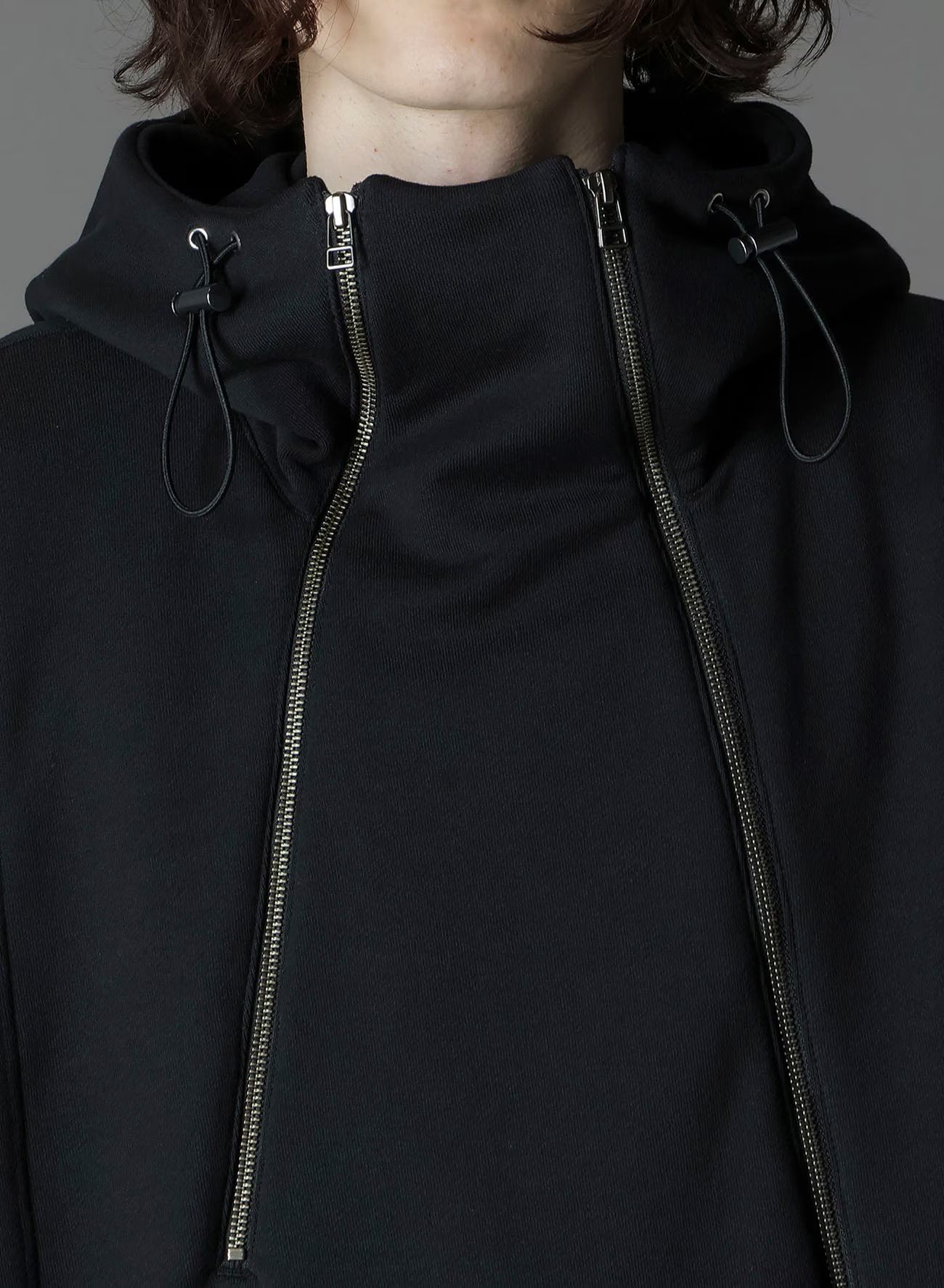 ULTIMA HEAVY FLEECE INVERTED V HOODIE SLIM / BLACK [GJ-T19-032-2]