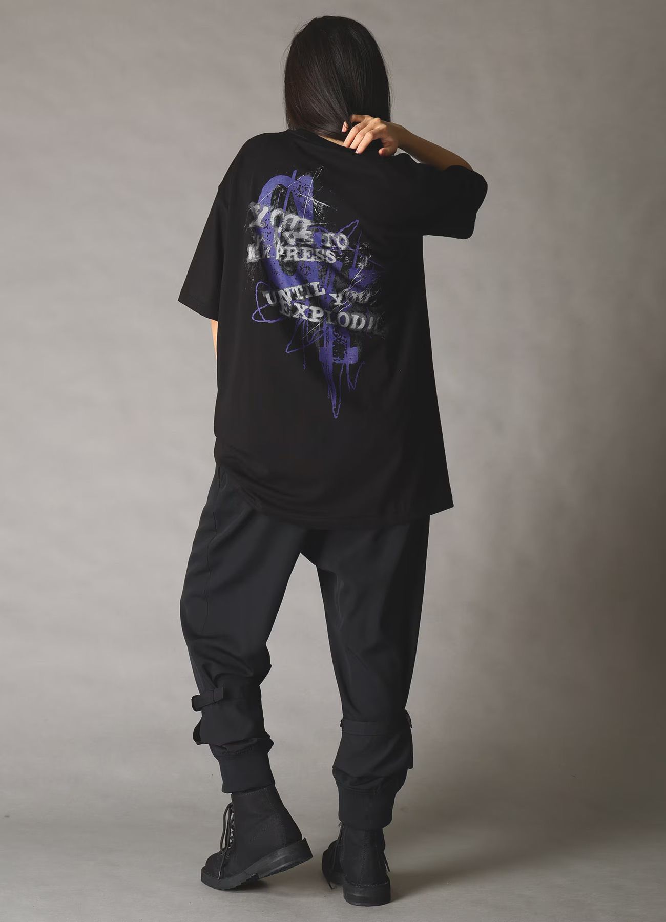 JERSEY MESSAGE T-SHIRT / BLACK [GK-T73-070-2]