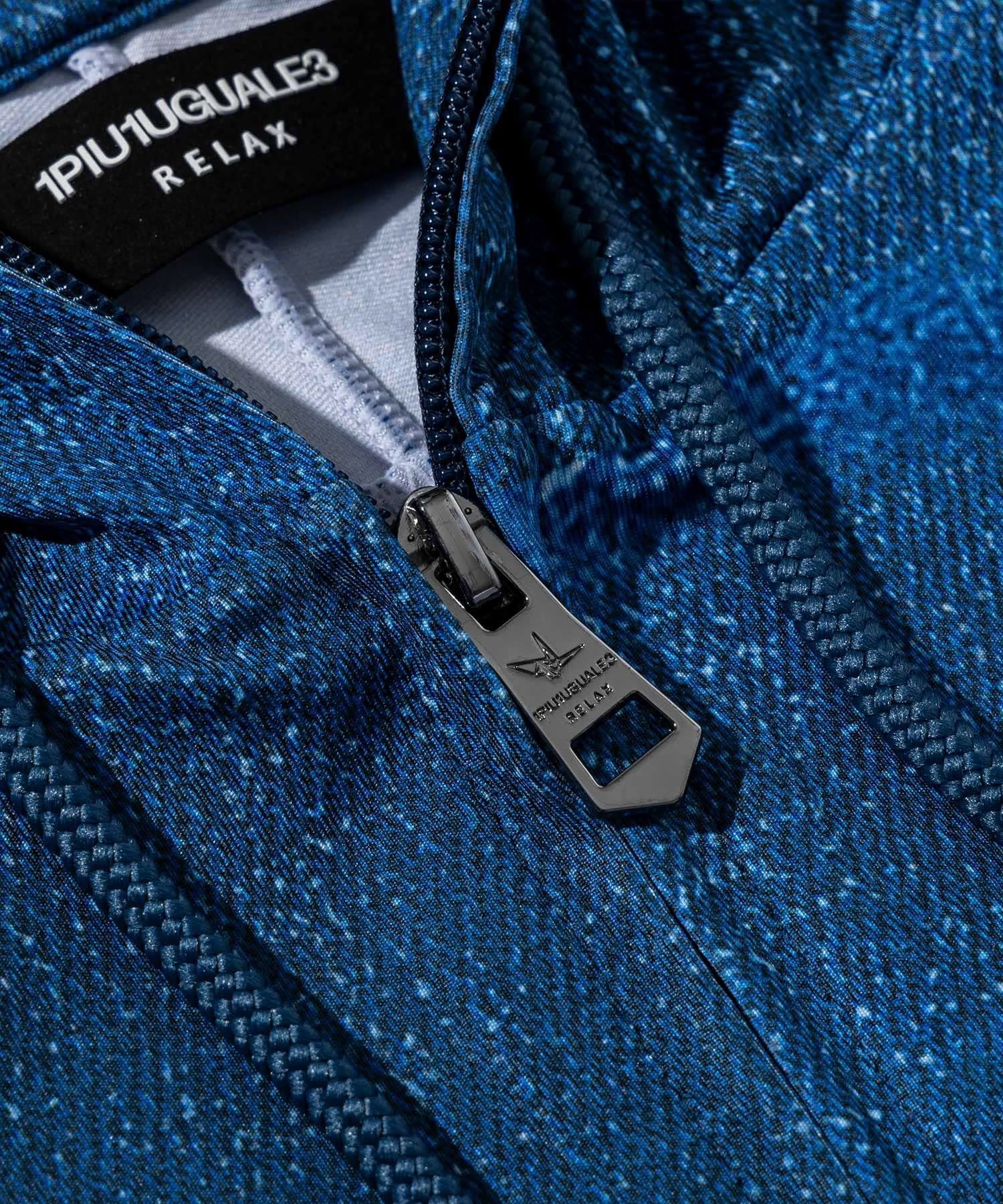 ダメージデニムラッシュガードパーカー / インディゴ【USO-26043】