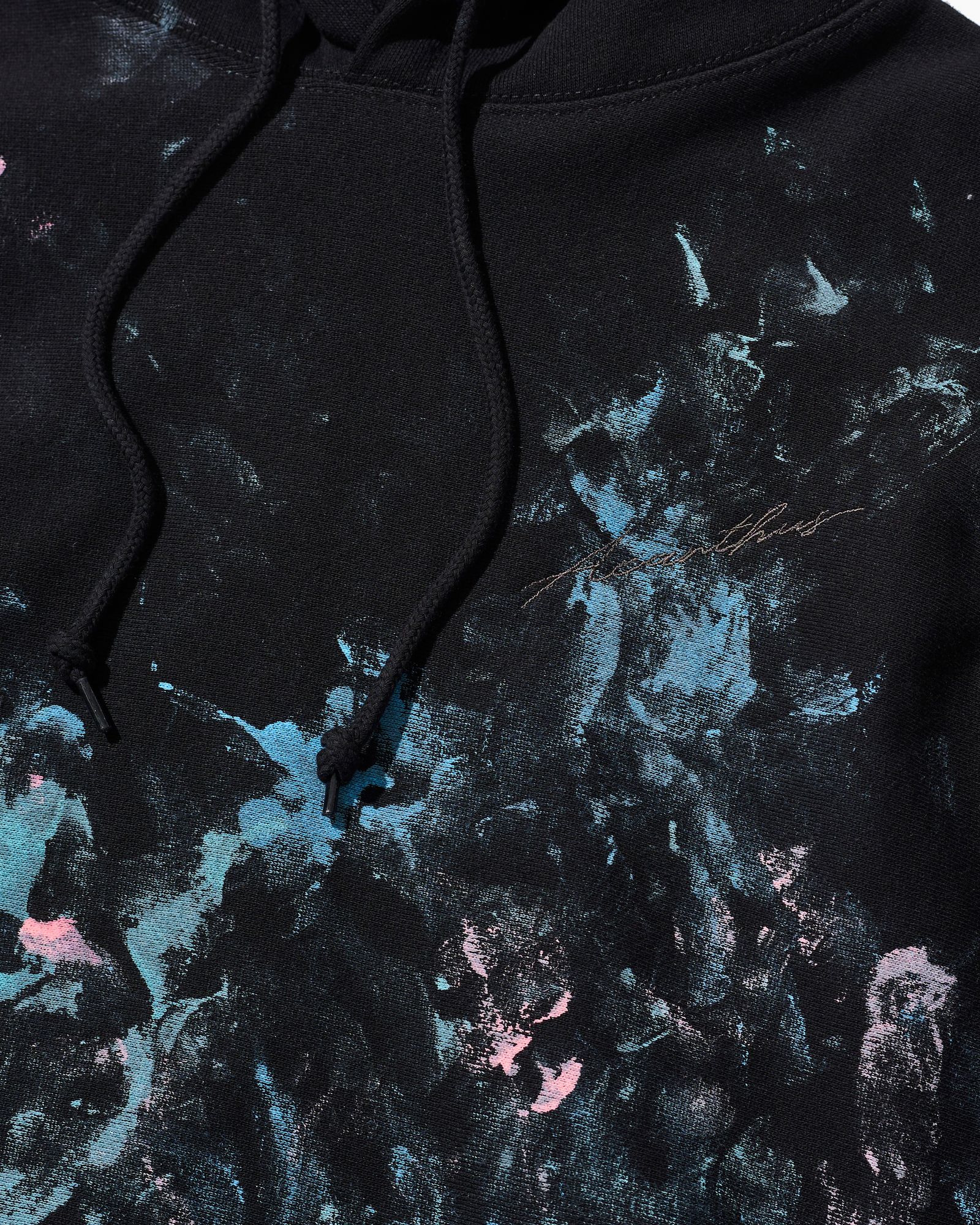 ☆先行予約☆  アブストラクトペイントフーディー / パーカー / Abstract Paint Hooded Sweatshirt / BLACK 【HJ2604】