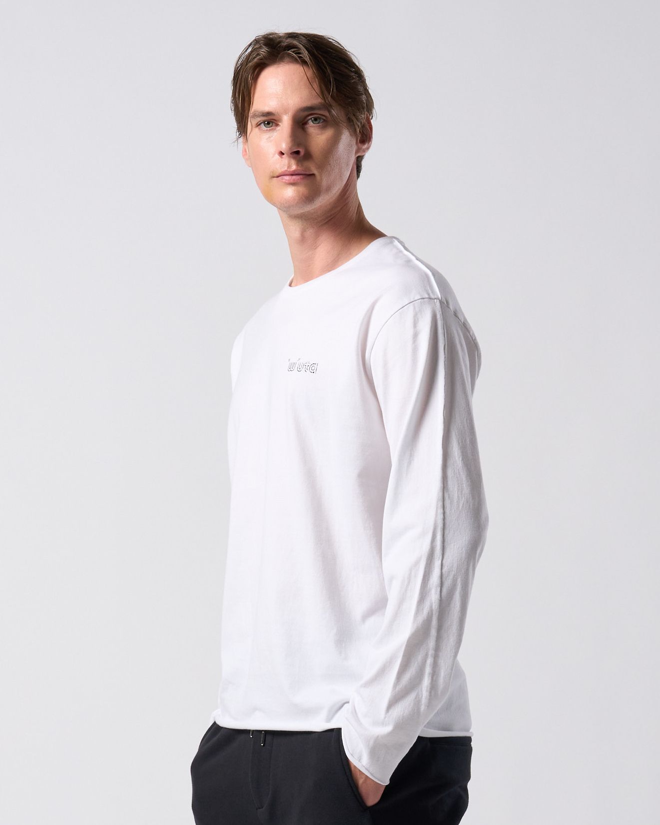 ☆先行予約☆ muta × wjk  / カットオフ クルーネックロングスリーブカットソー / cut-off crew-neck L/S(printed) / WHITE [708 mw03j]