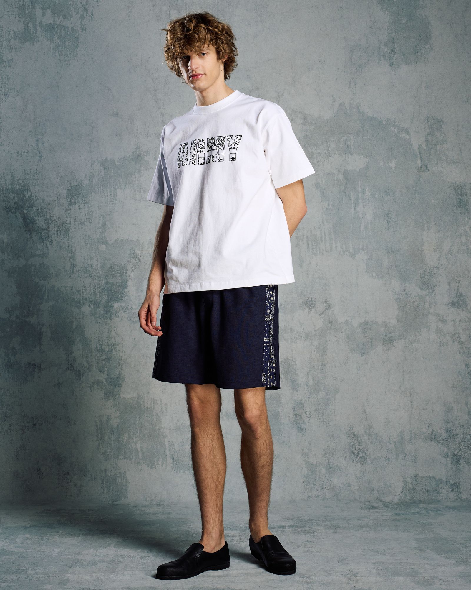 ☆先行予約☆ バンダナプリントパネルショーツ / bandana print panel shorts / NAVY [5402 pe48i]