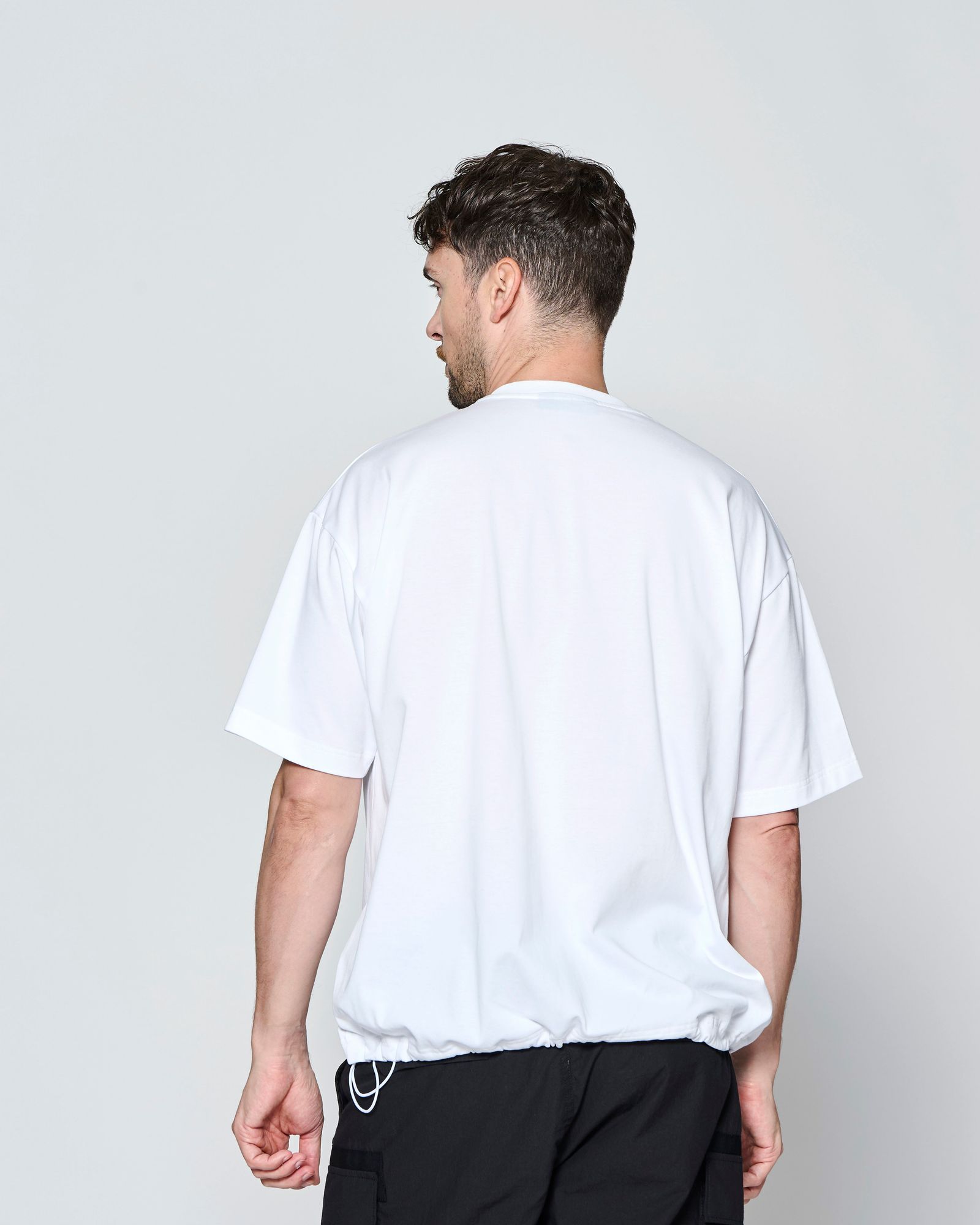 ☆先行予約☆ ドローストリング ポケットTシャツ  /  Drawstring Pocket Tee / WHITE【CT2707】