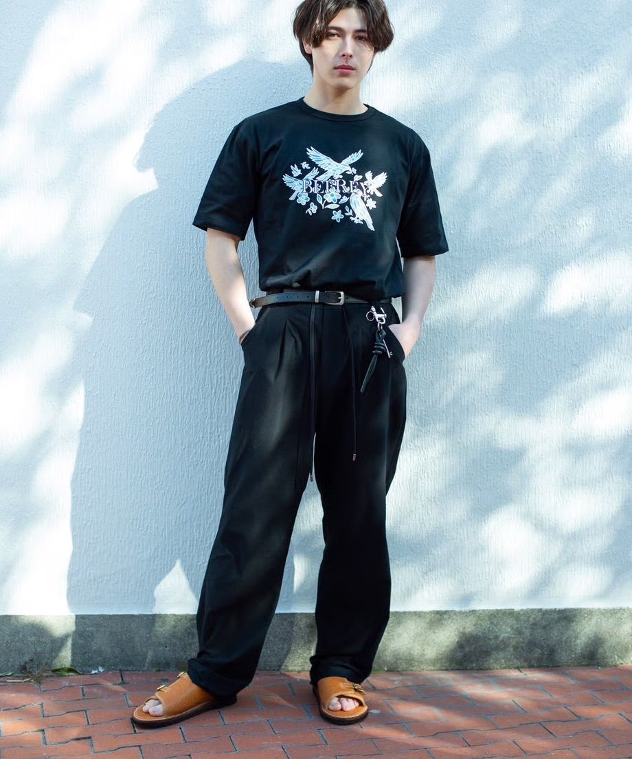 刺繍×Print T-shirt / BLACK [BEF01-HST]