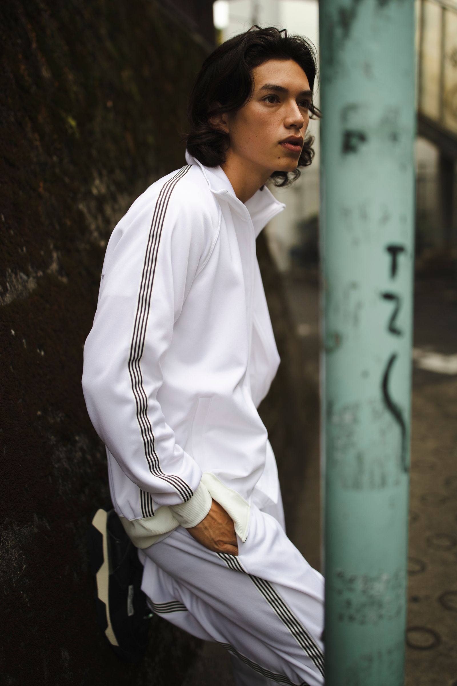 サイドラインジャージパンツ / Tiphanie - Side Line Pants / WHITE × RED