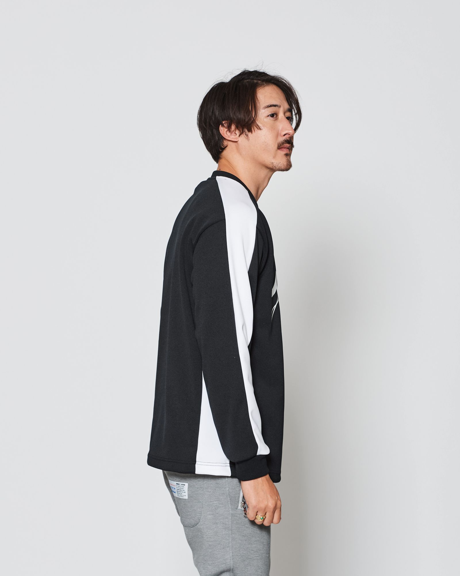 ACANTHUS × muta MARINE / muta Soccor Jersey Top / ジャージトップス / BLACK WHITE 【MA2538】