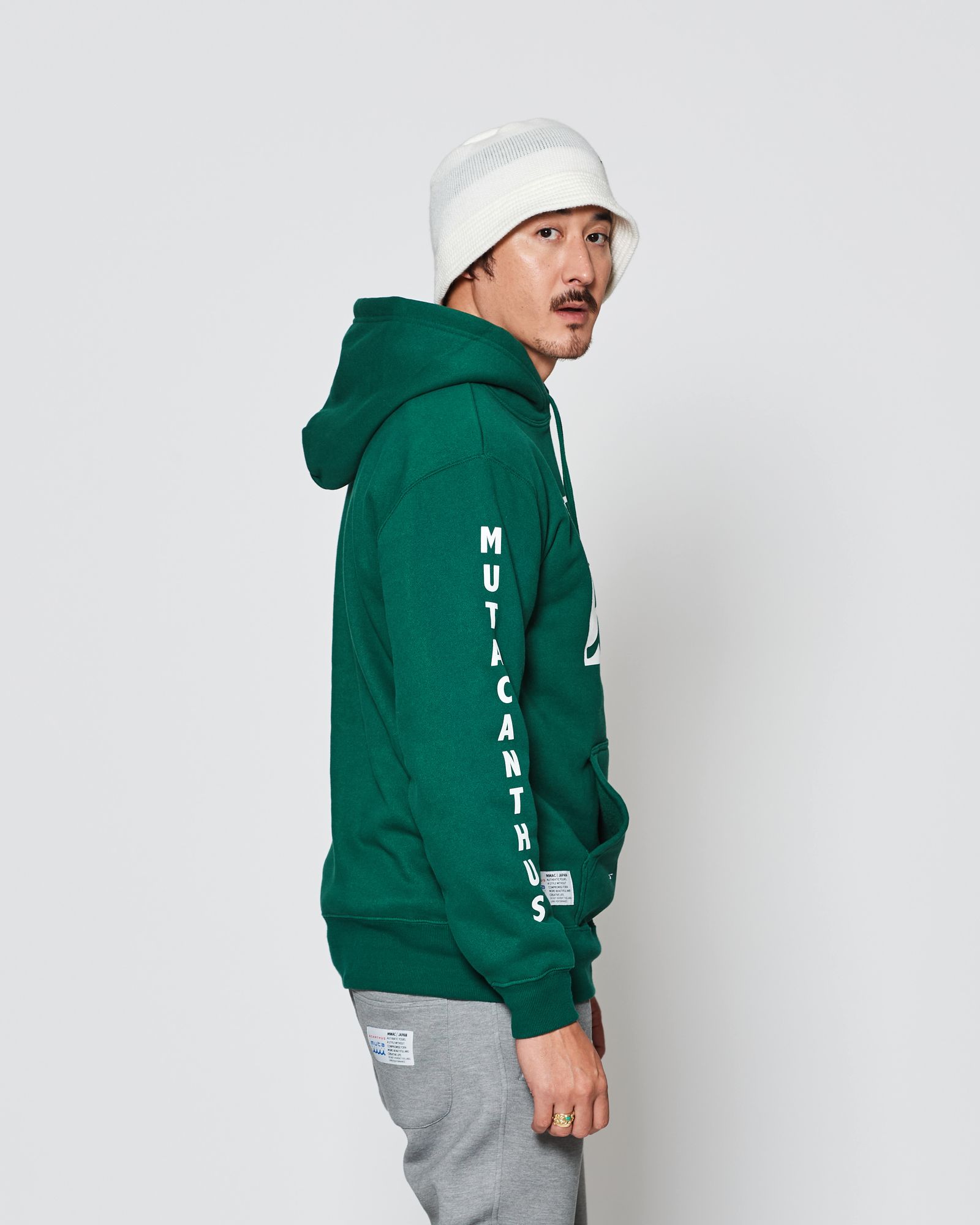 ACANTHUS × muta MARINE / muta MA Logo Hooded Sweatshirts / パーカー / GREEN 【MA2537】