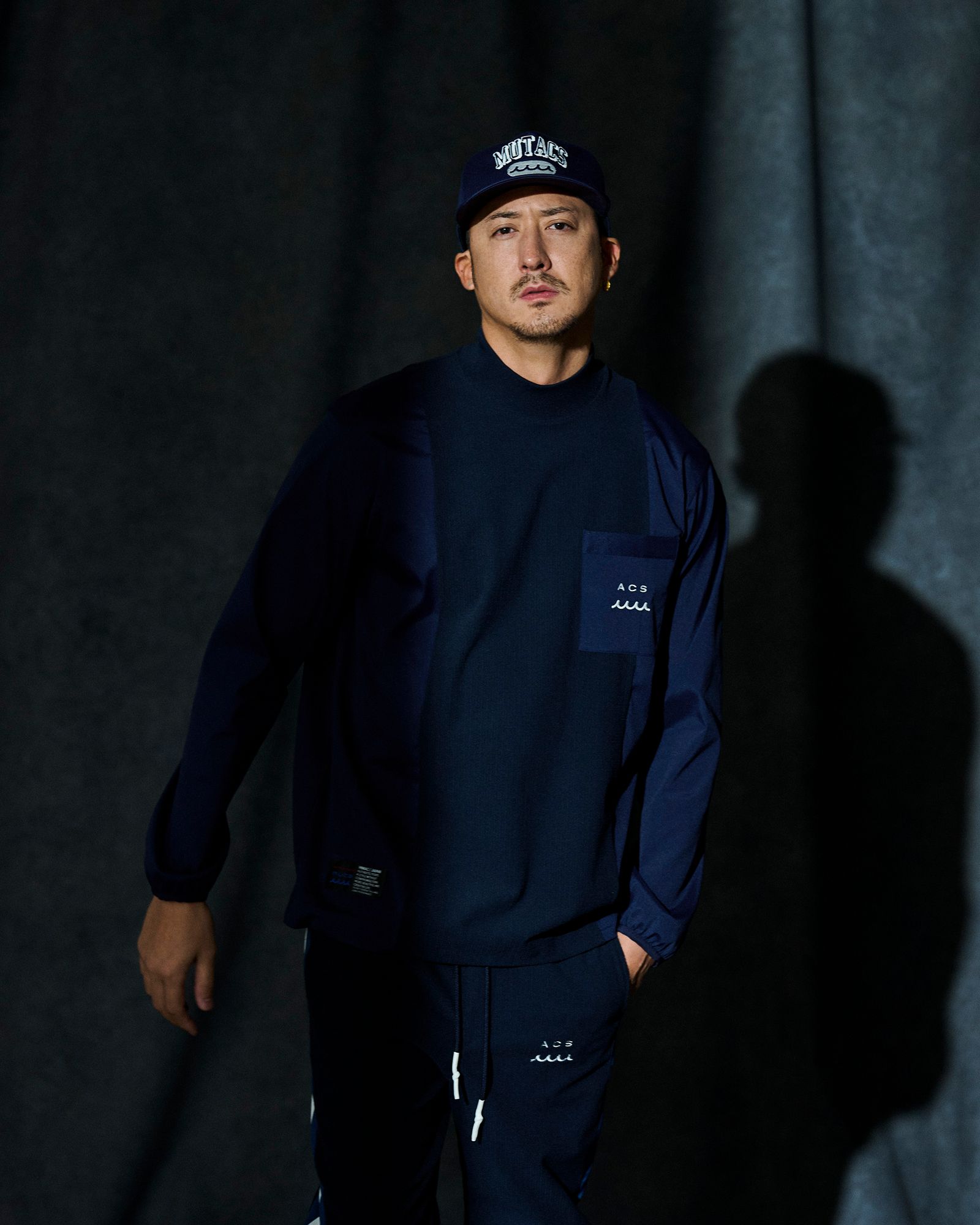 muta MARINE × ACANTHUS / モックネックロングスリーブトップ / Split Mockneck L/S Top / NAVY 【MA2658】