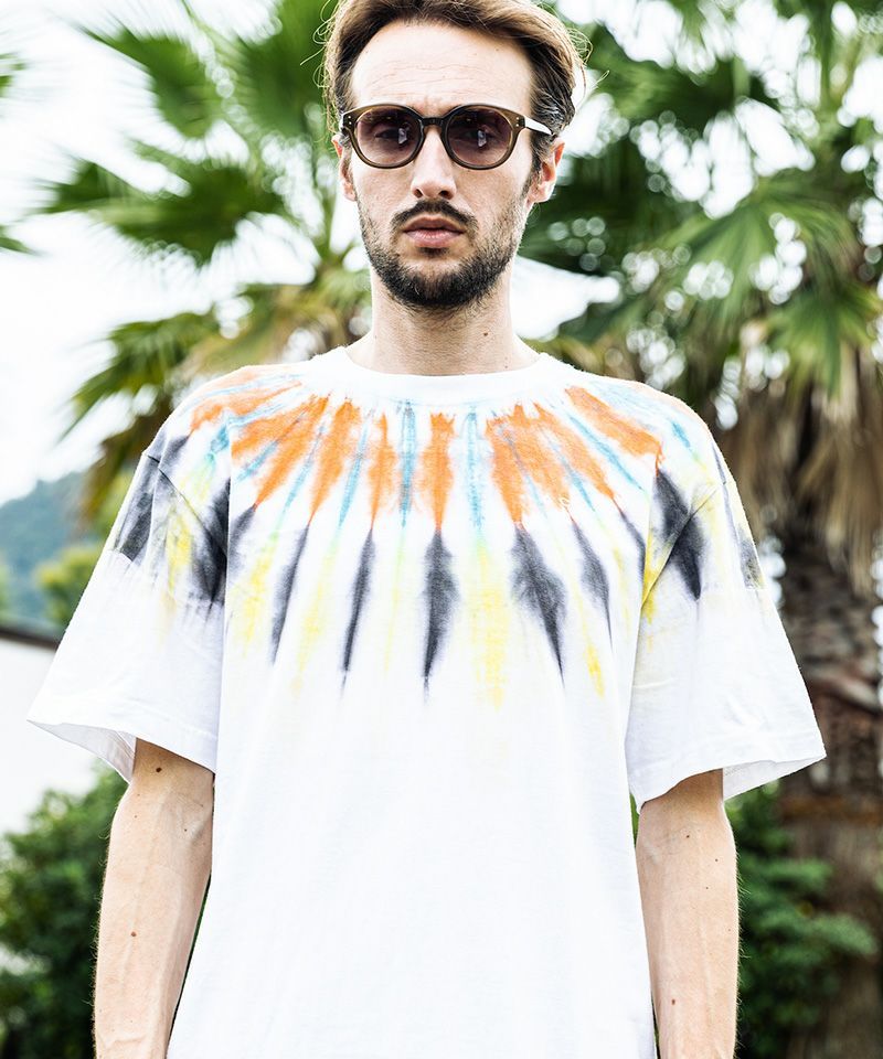 アーチタイダイTシャツ / Arch Tie-dye Tee / WHITE/ORANGE
