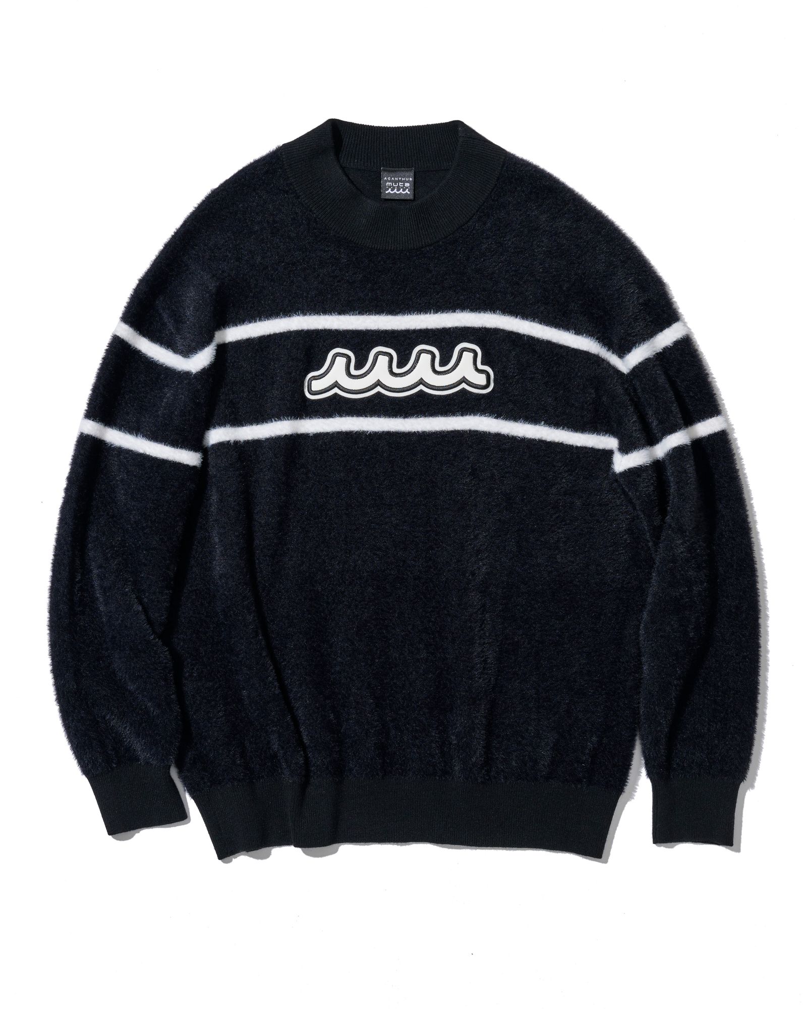 ☆先行予約☆ muta MARINE × ACANTHUS / ファーモックネックニット / Fur Mock Neck Knit / BLACK 【MA2669】