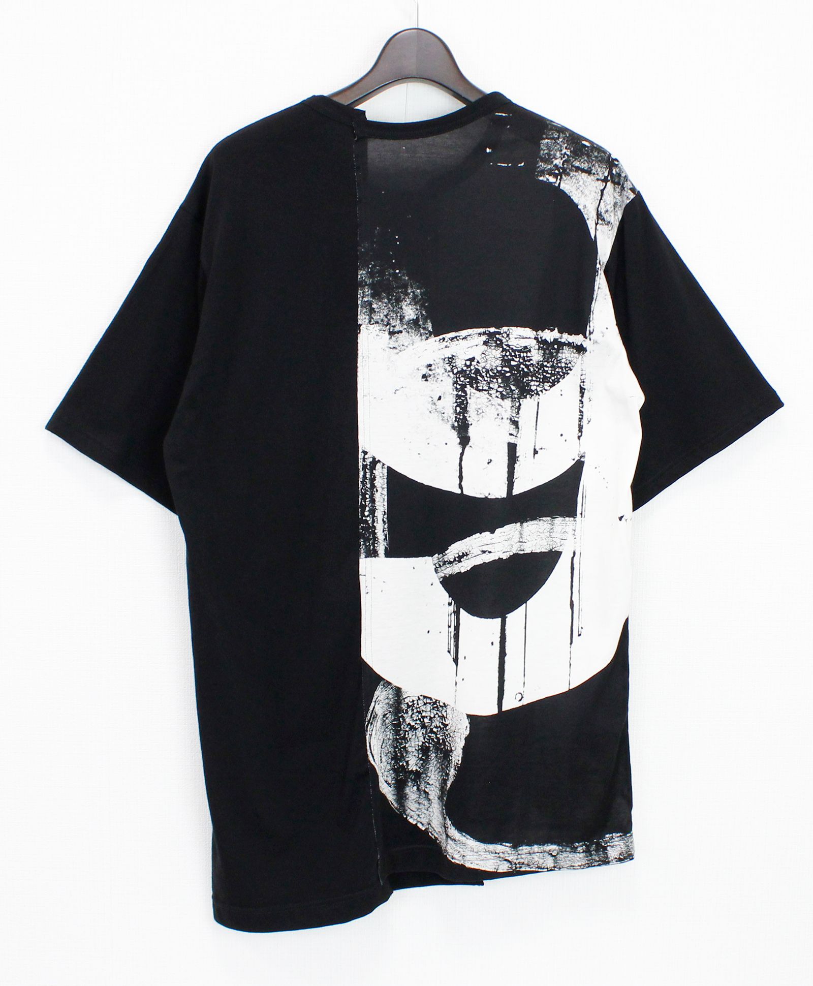 SILKETTE JERSEY NUMBER PATTERN TSUJIKIRI SHORT SLEEVED T-SHIRT / BLACKxWHITE [GL-T11-013-1-03]