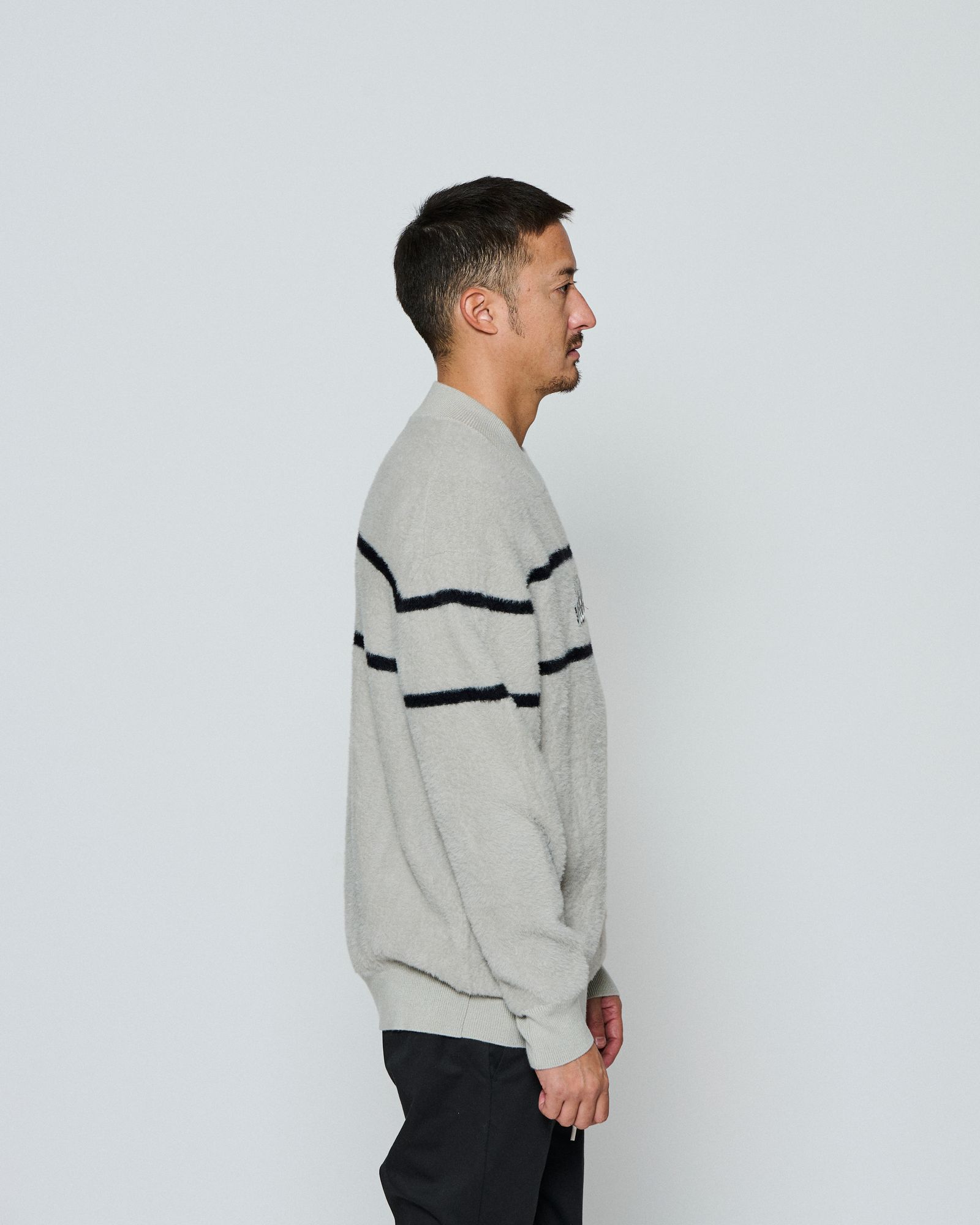 ☆先行予約☆ muta MARINE × ACANTHUS / ファーモックネックニット / Fur Mock Neck Knit / GREY 【MA2669】