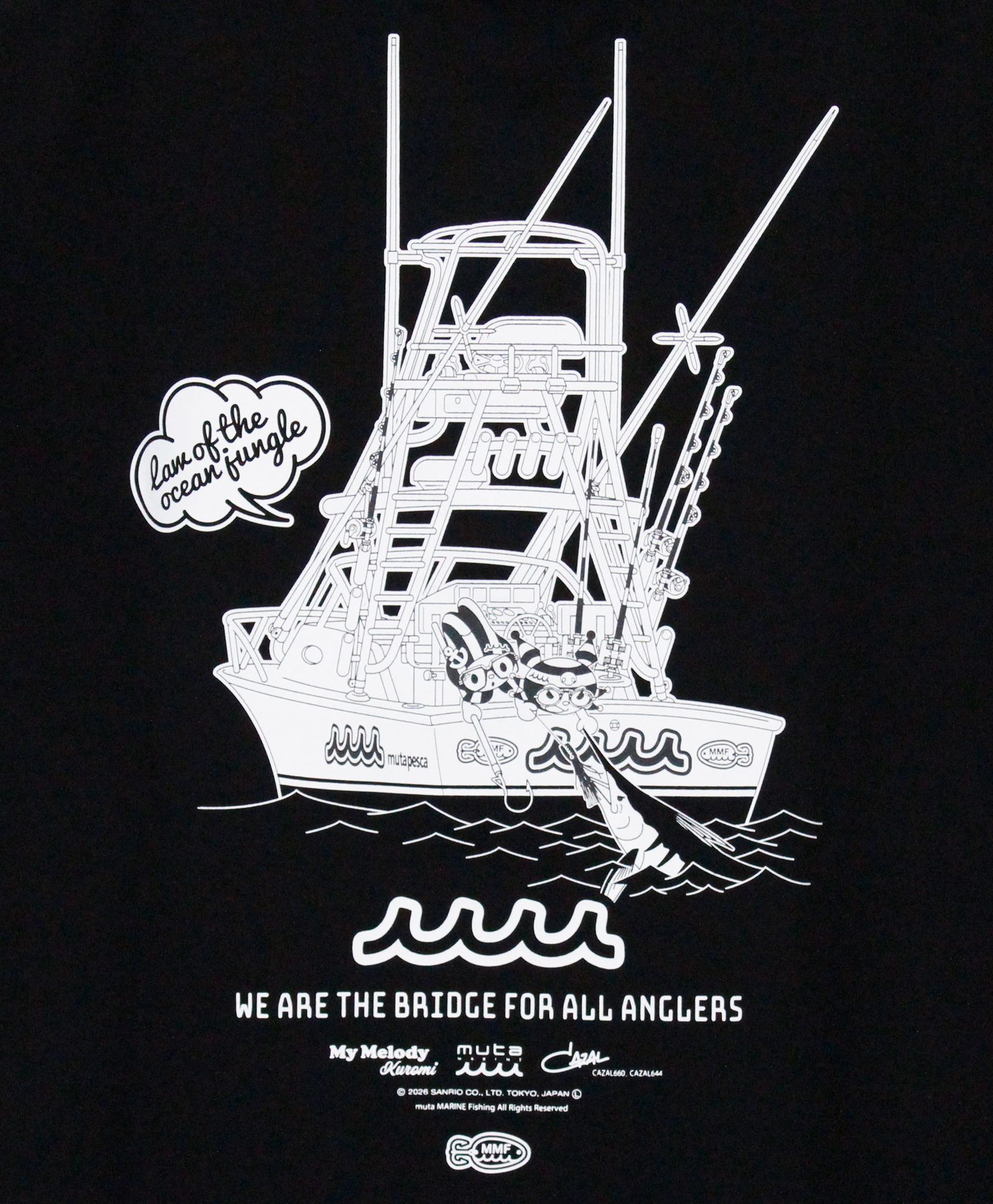 Kuromi × muta MARINE Fishing ストレッチTシャツ / ブラック [MFMP-434778]