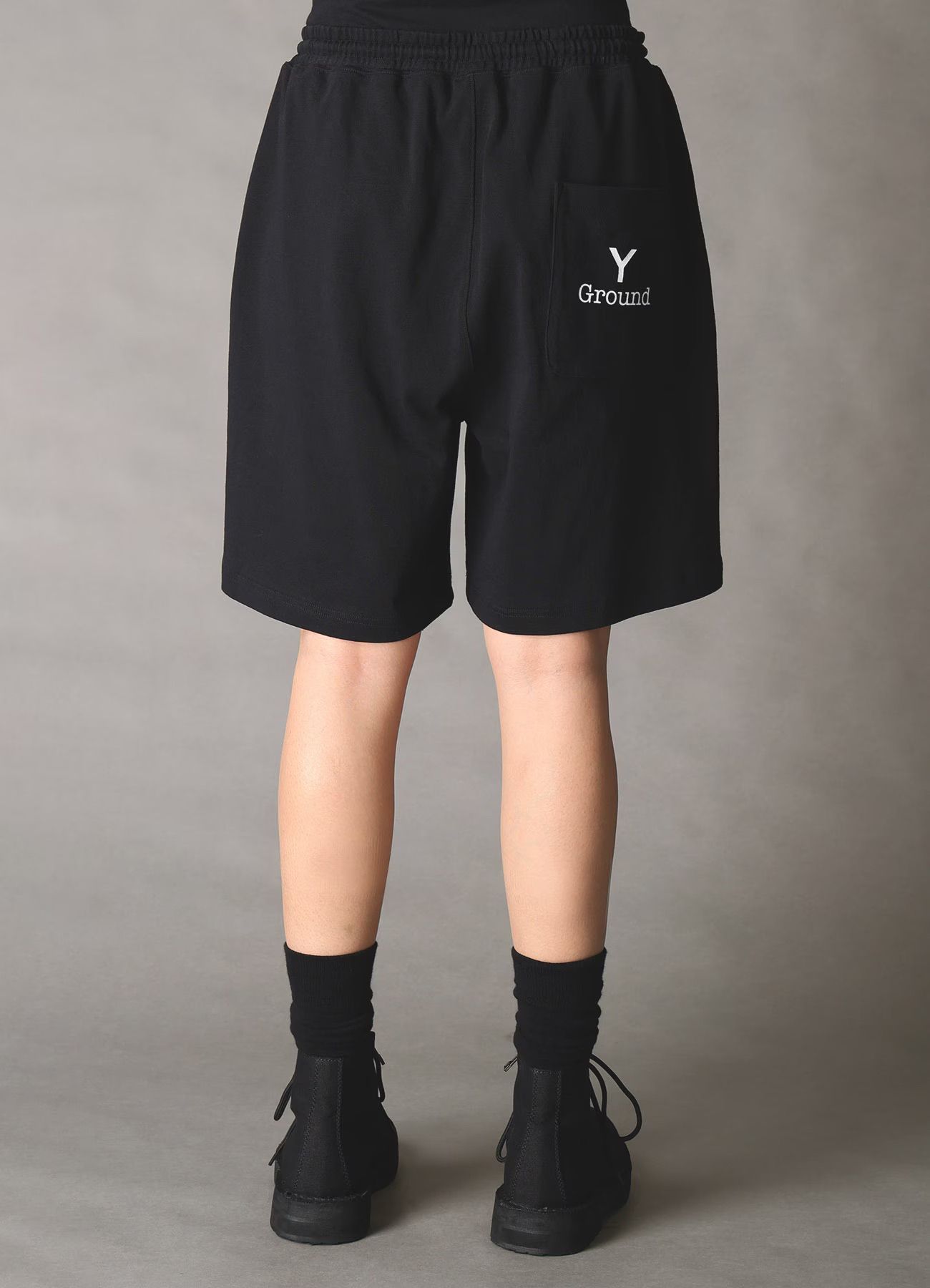 Ground Y×NEW ERA Ground Y BOX LOGO SHORT PANTS / BLACK [GK-P90-090-2]