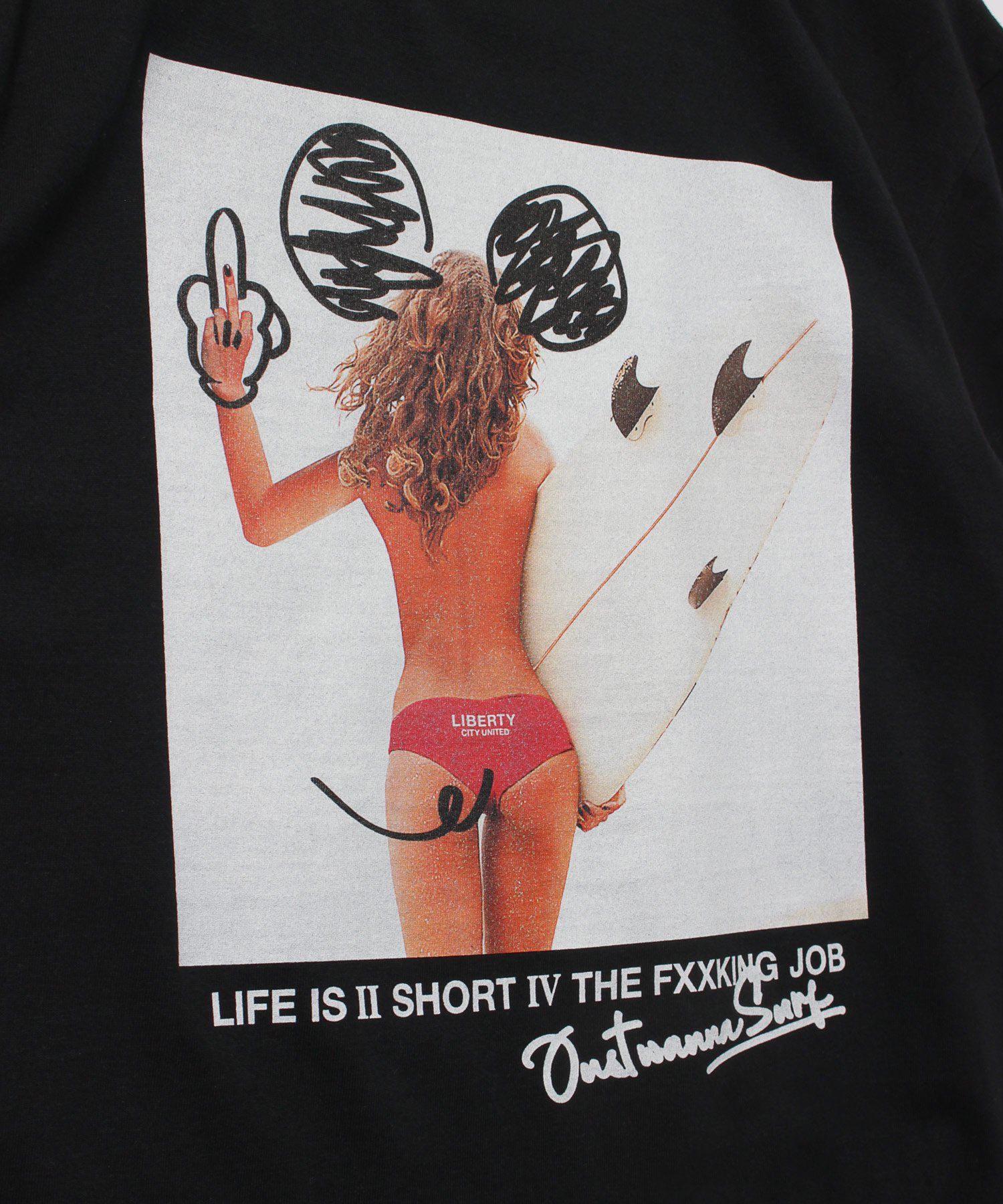 [JUST WANNA SURF] Tシャツ / BLACK [231033HM]