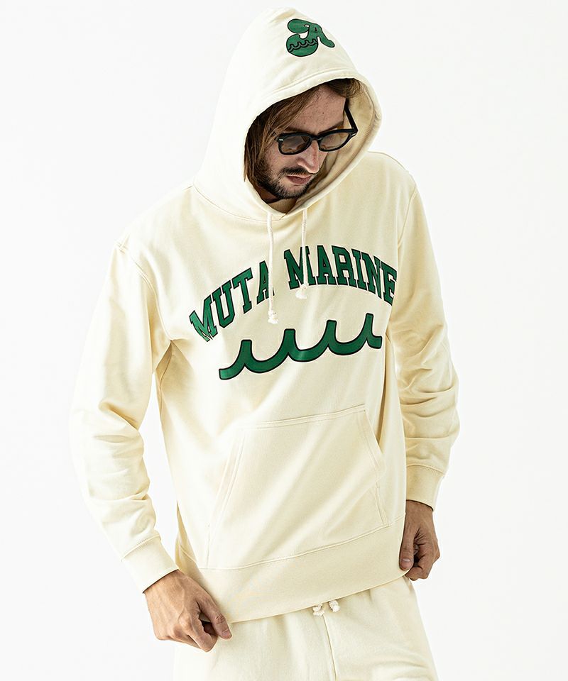 ACANTHUS - ACANTHUS x muta MARINE / College Logo Hooded Sweatshirt