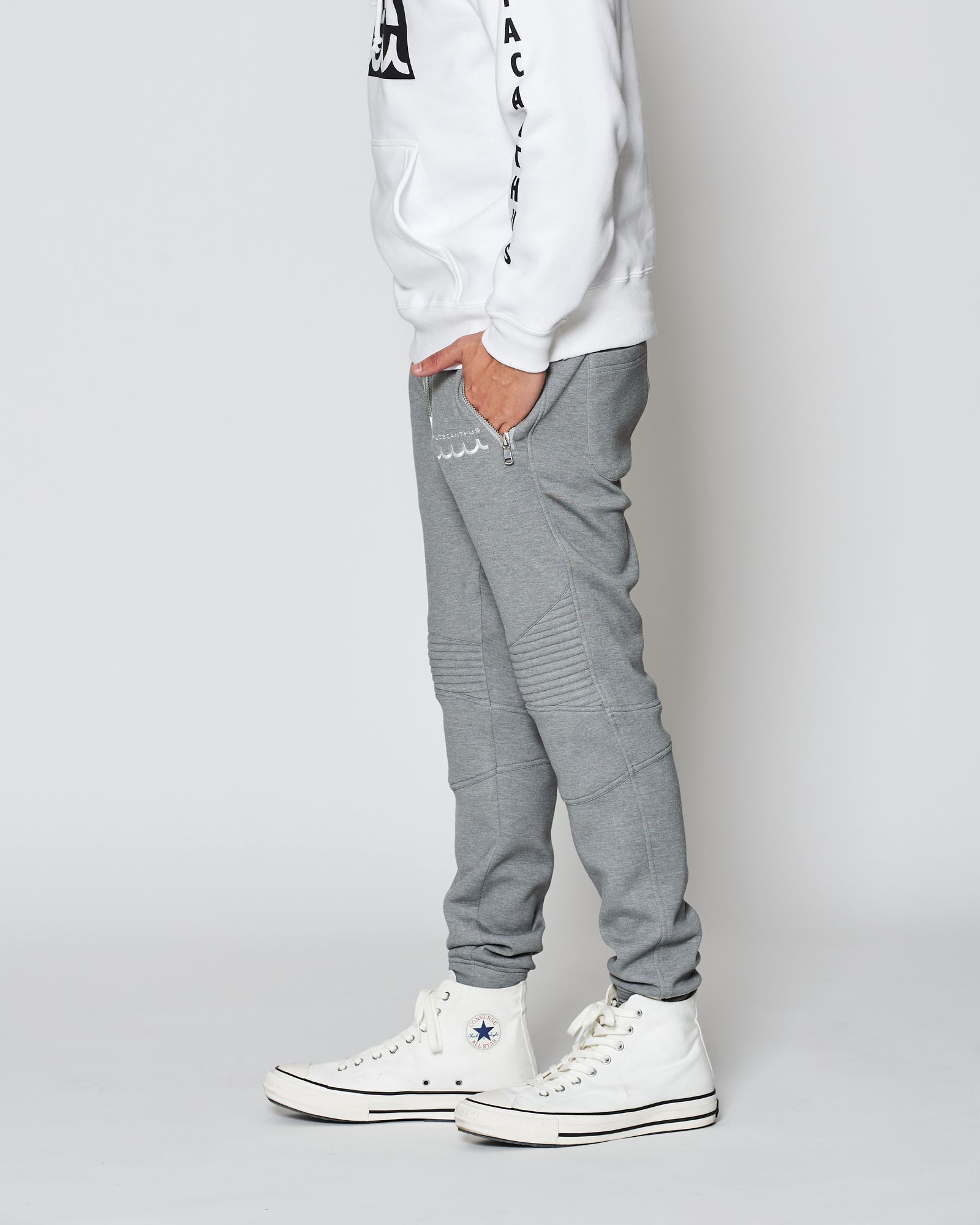 ☆先行予約販売2025年8月下旬～9月下旬頃入荷予定☆ ACANTHUS × muta MARINE / muta Double-knit Biker Pants / バイカーパンツ / GRAY 【MA2533】