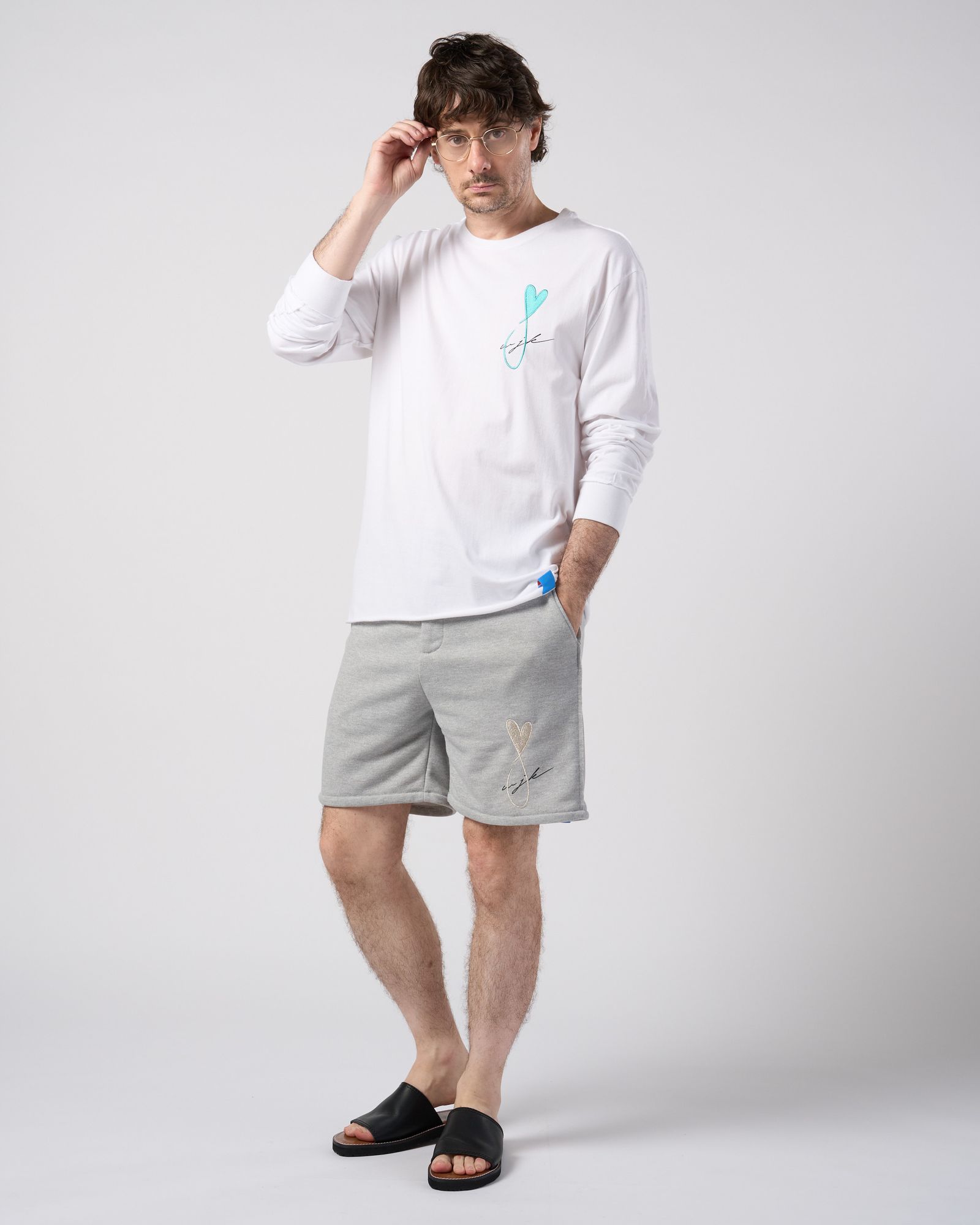 ☆先行予約☆Maison Honoré Paris× wjk  / ハートフィッシュ カットオフ 長袖Tシャツ / heart fish cut-off L/S / white×l.blue【711 hw01k】