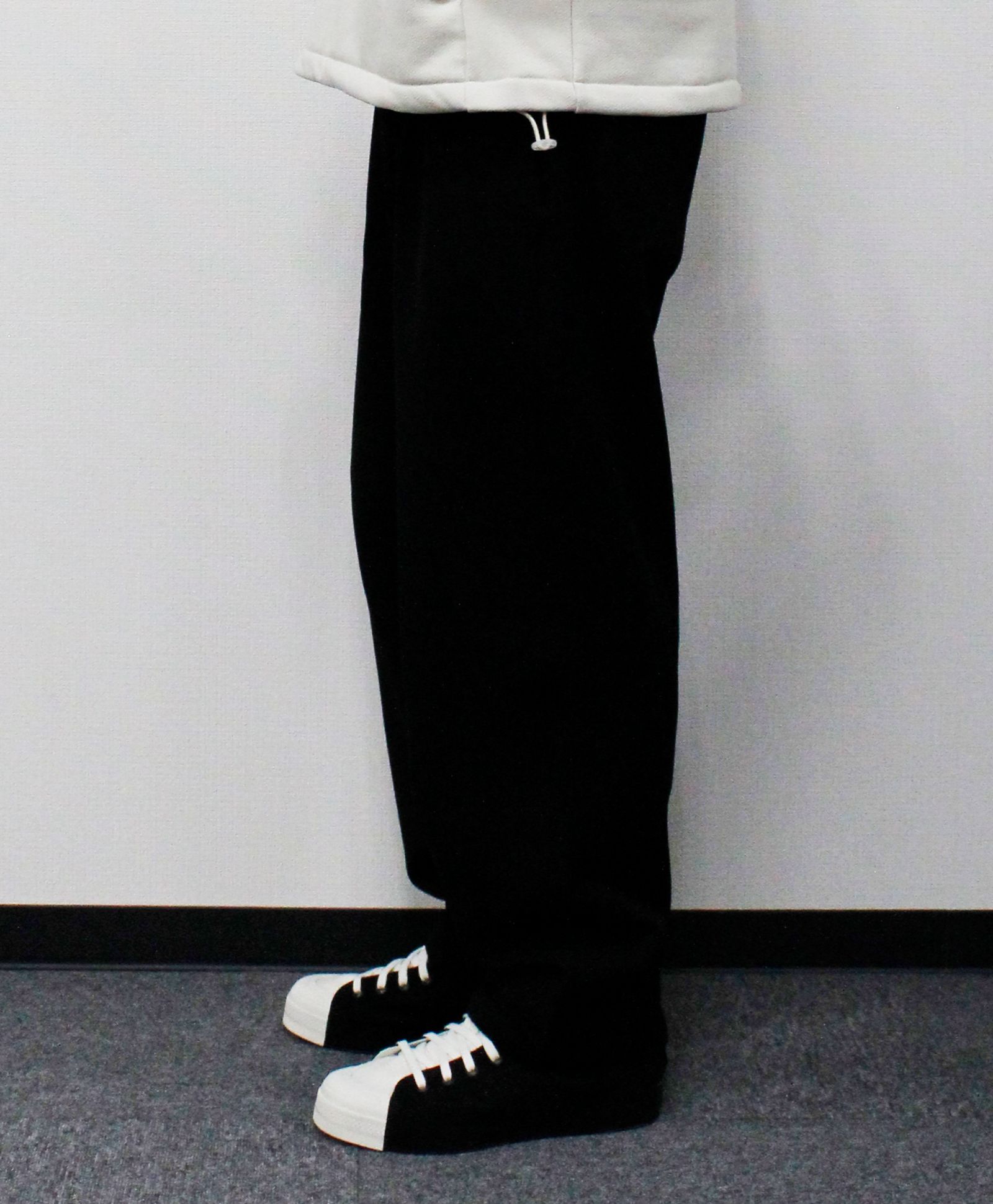 VISLYカシミヤタッチワンタックワイドパンツ / ブラック[65512]