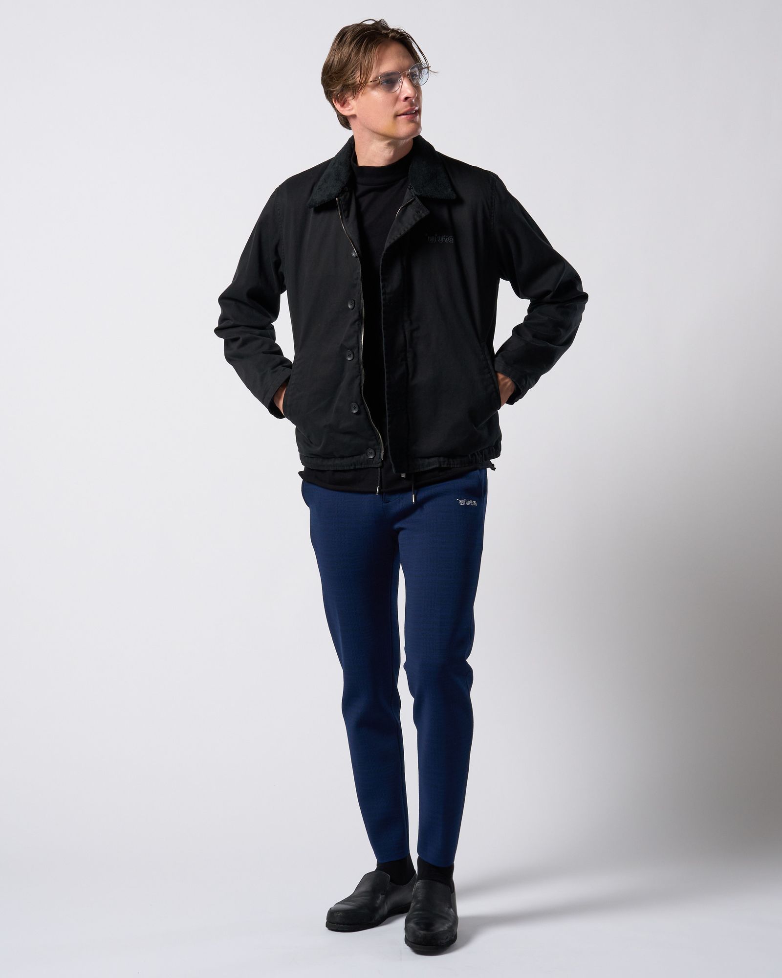 ☆先行予約☆ muta × wjk  / ニットイージースラックス / function knit easy slacks(jacquard check) / NAVY CHECK [504 mw08j]