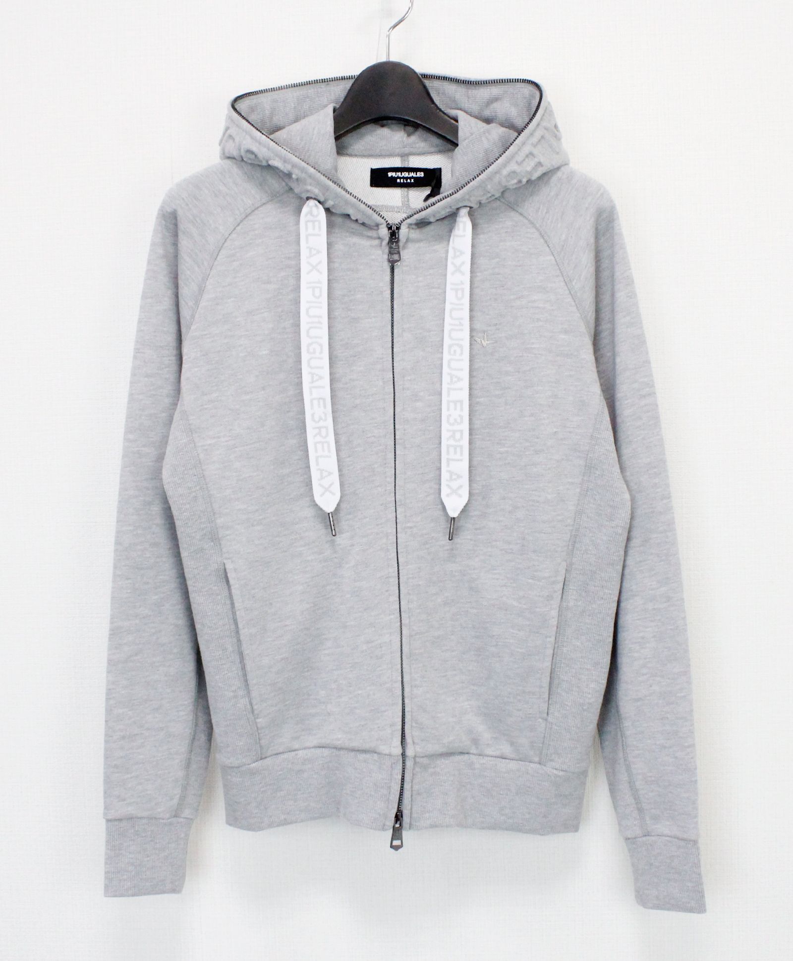 HOOD EMBOSSED LOGO HOODIE / エンボスロゴ ジップパーカー / グレー【USO-26083】