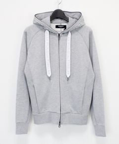 HOOD EMBOSSED LOGO HOODIE / エンボスロゴ ジップパーカー / グレー【USO-26083】