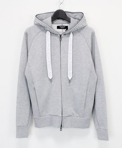 HOOD EMBOSSED LOGO HOODIE / エンボスロゴ ジップパーカー / グレー【USO-26063】