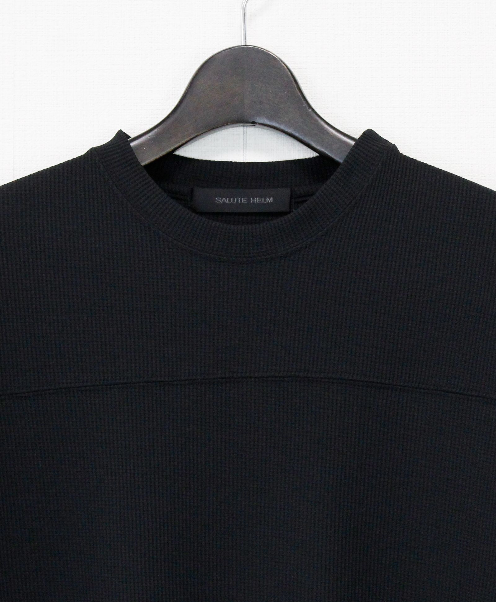 マルーデコットン30sワッフル 半袖Tシャツ  / ブラック [76003]