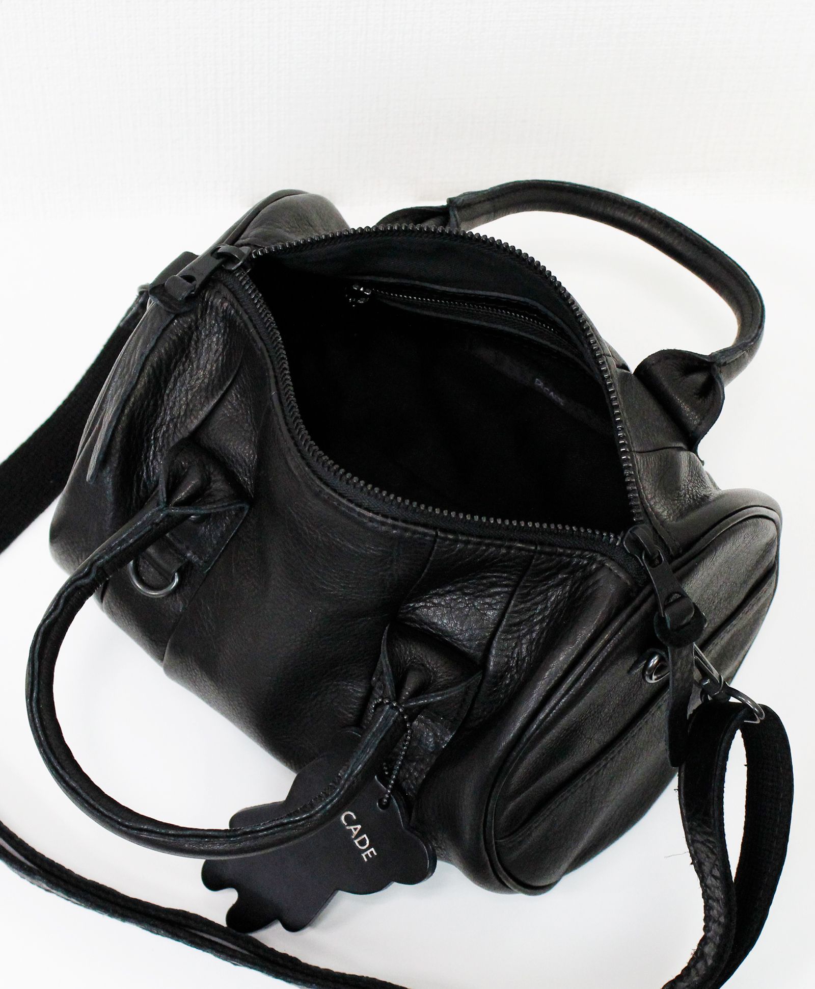 オイルドカウレザー・ミニミニボストンショルダーバッグ / Oiled Cow Leather Mini mini Sholder BOSTON BAG / B-BLACK [DCD-01515 B-BK]